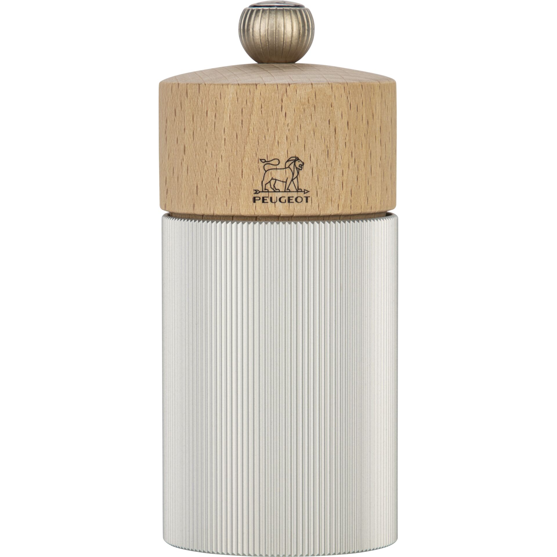 Kaffeemühlen, Holzdeckel, Metallkörper, Geriffelt, Peugeot