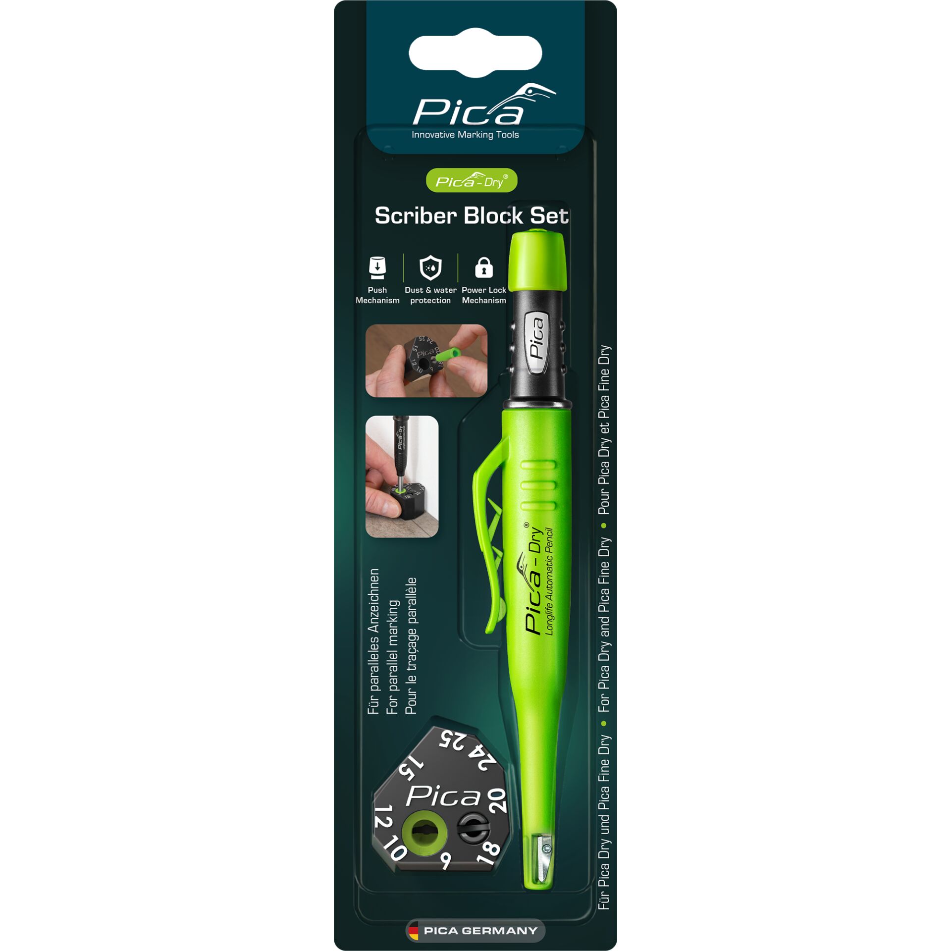 Scriber Block Set, Verstellbarer Stift, Pica, Dry, Nadelmechanismus