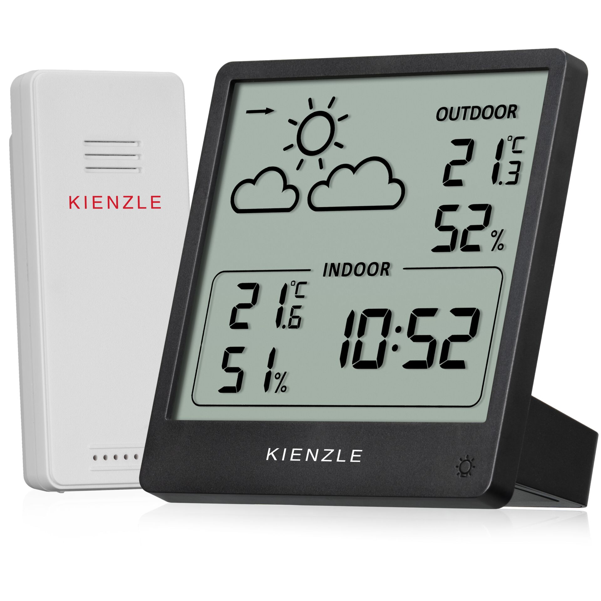 Wetterstation, Digitale Anzeige, Thermometer, Indoor/Outdoor, Kienzle