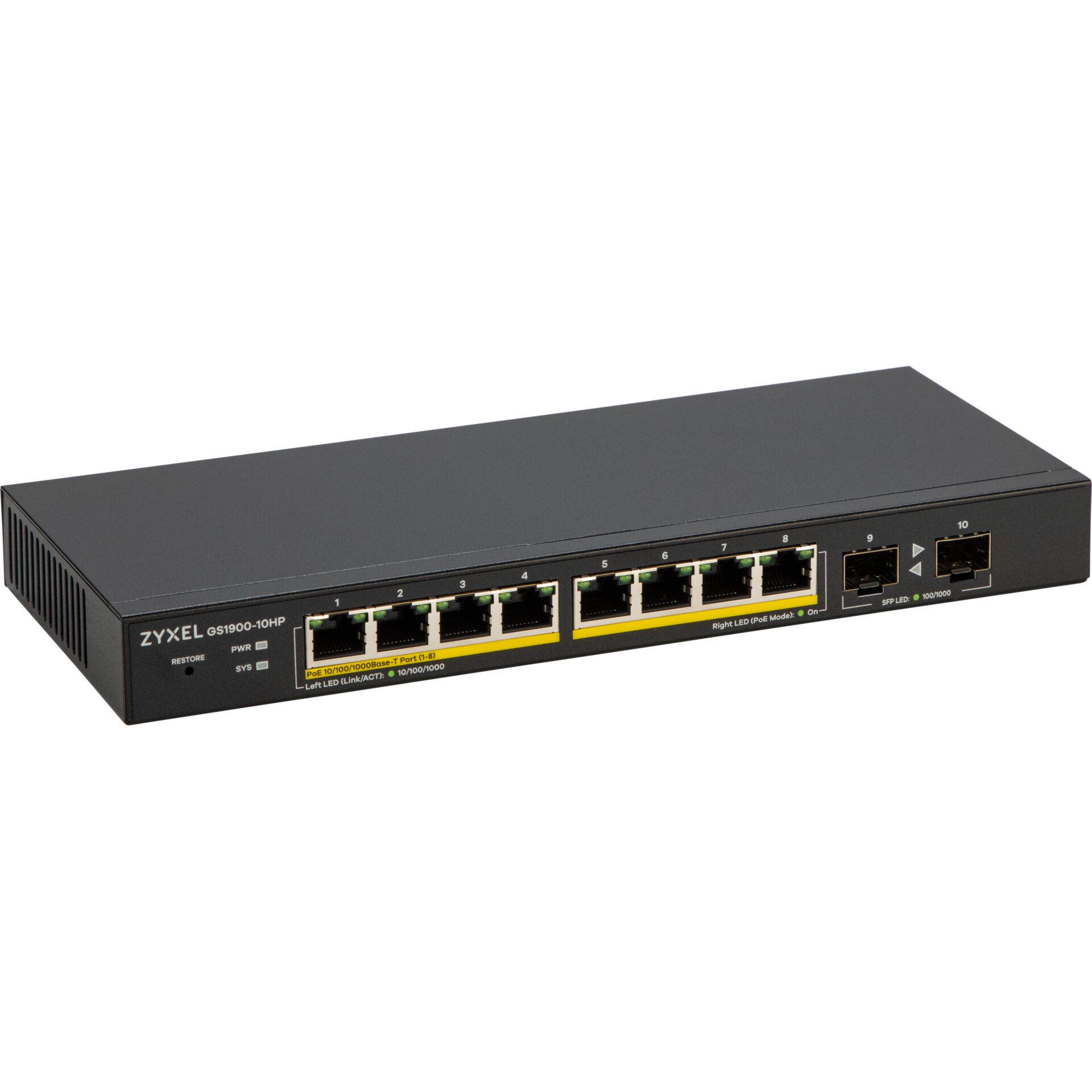 Switch, Networking, PoE Switch, 8-Port, Gigabit