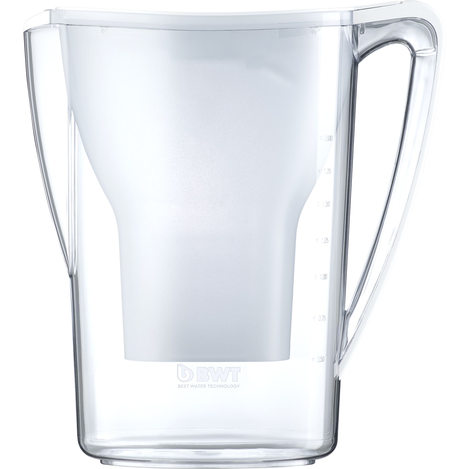 Wasserfilter, Karaffe, Glas, Messsicht, BWT, Wasserbehälter, Pitcher, Glaskanne, transparent, Messskala