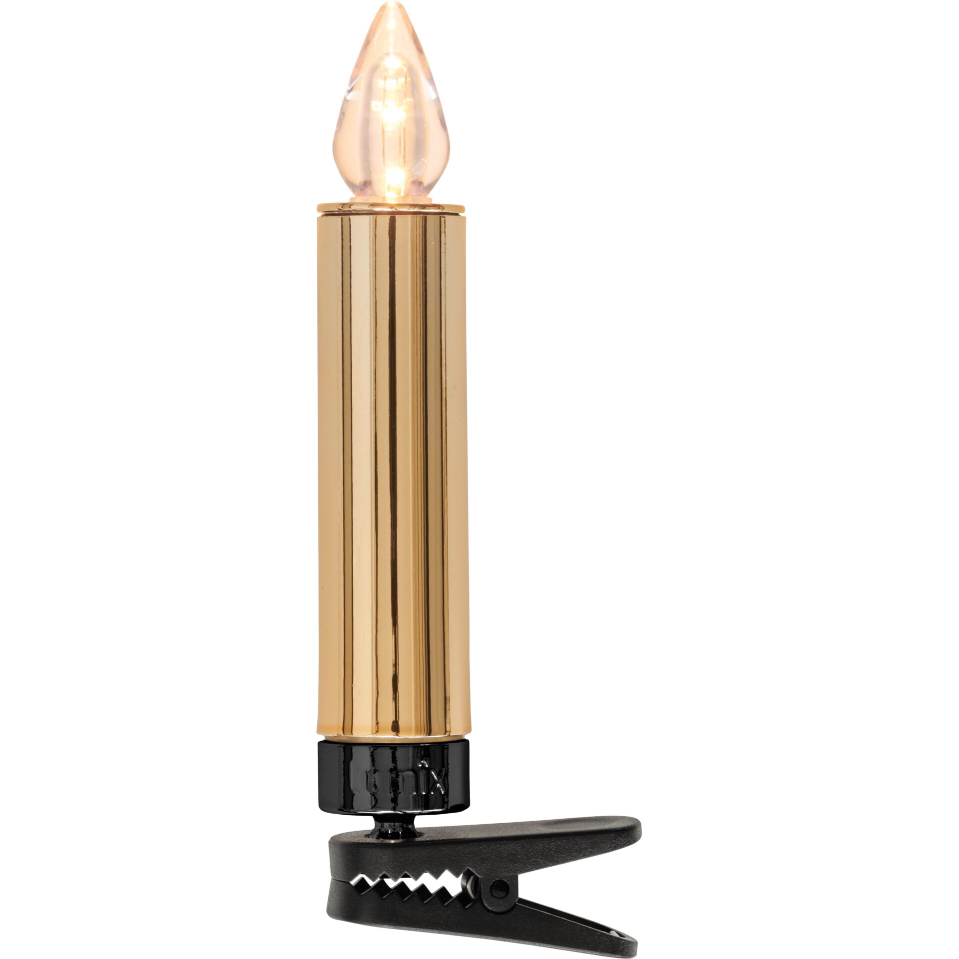 Lichterketten-LED, Kerzenform, Goldfarben, Klippenclip, Stimmungslicht