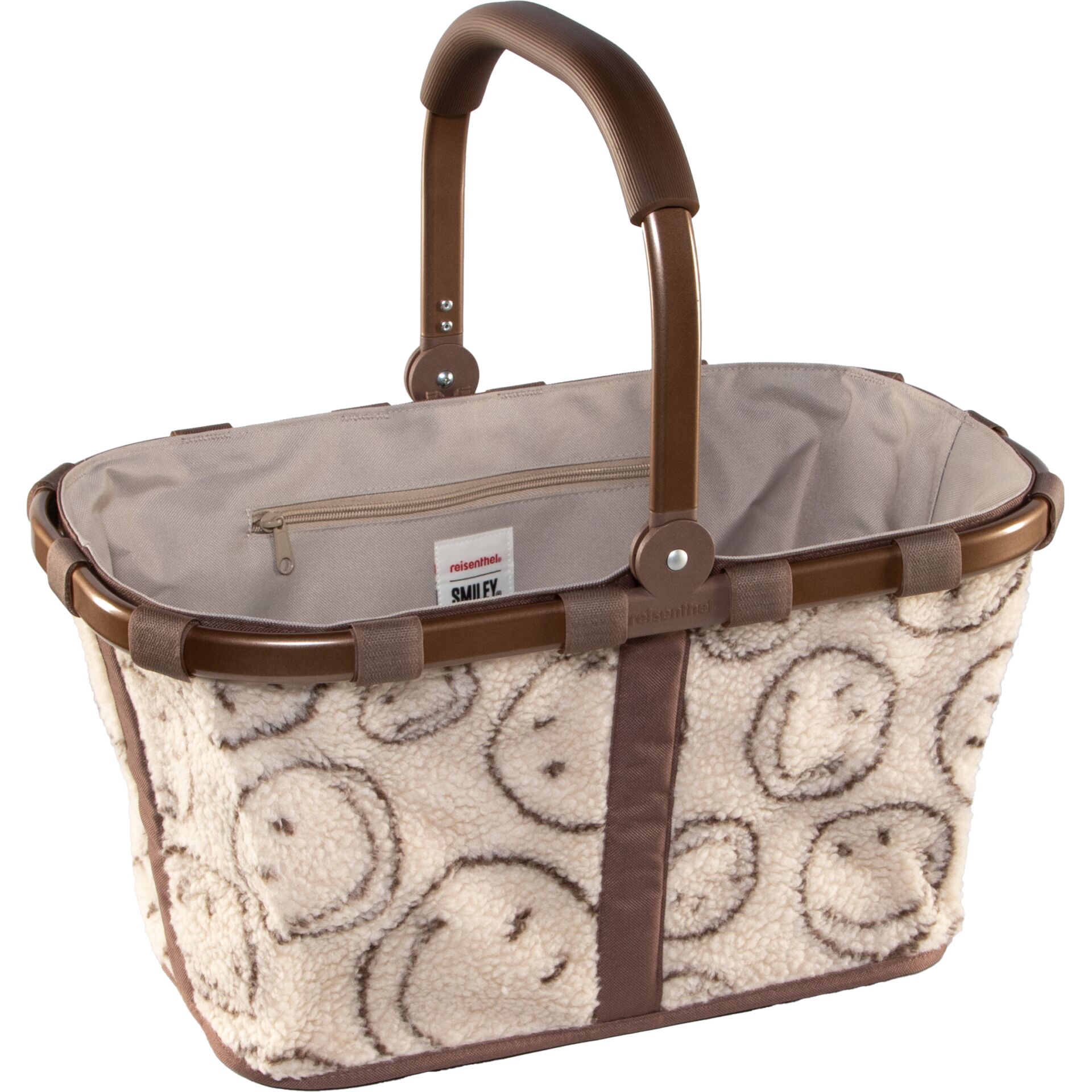 Tasche, Korbtasche, Fleece, Muster, Tragegriff