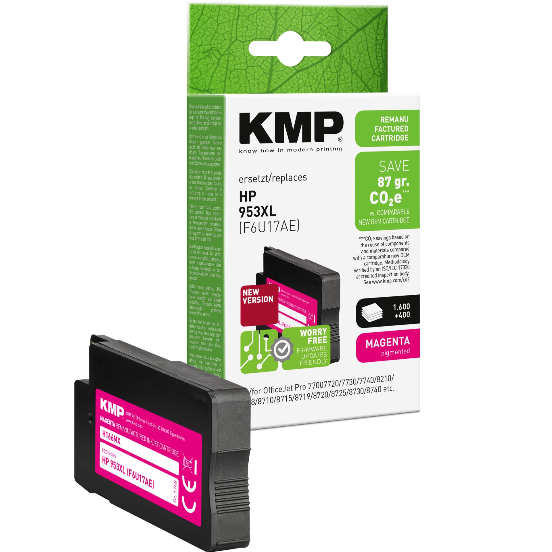 Adapter, Elektronik, Hardware, Computerausrüstung, Visitenkarte, Druckerpatrone, HP 953XL, Magenta Patrone, Tintenpatrone, KMP Ersatz
