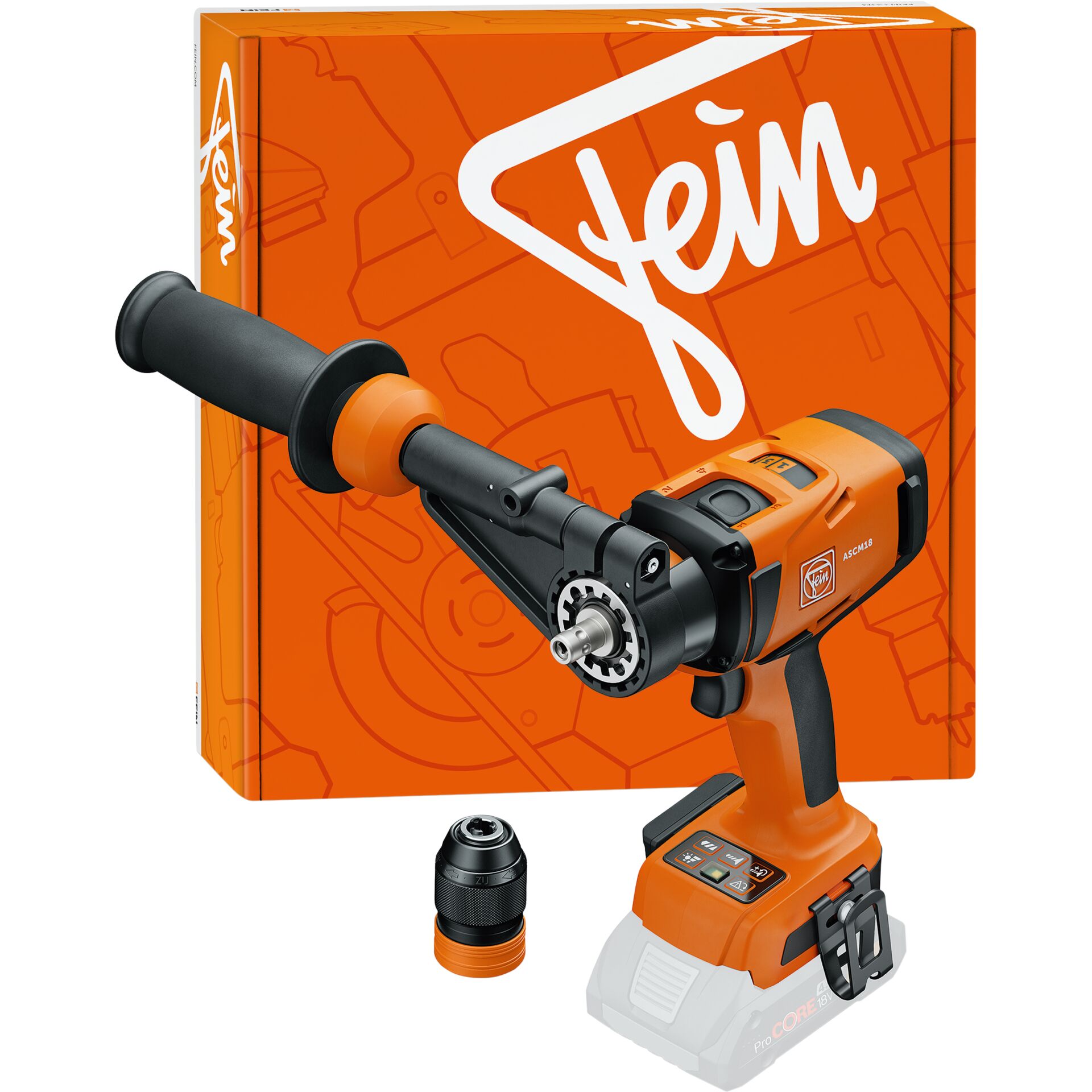 Akku-Bohrhammer, Schlagbohrer, Akku, Orange, Gehäuse