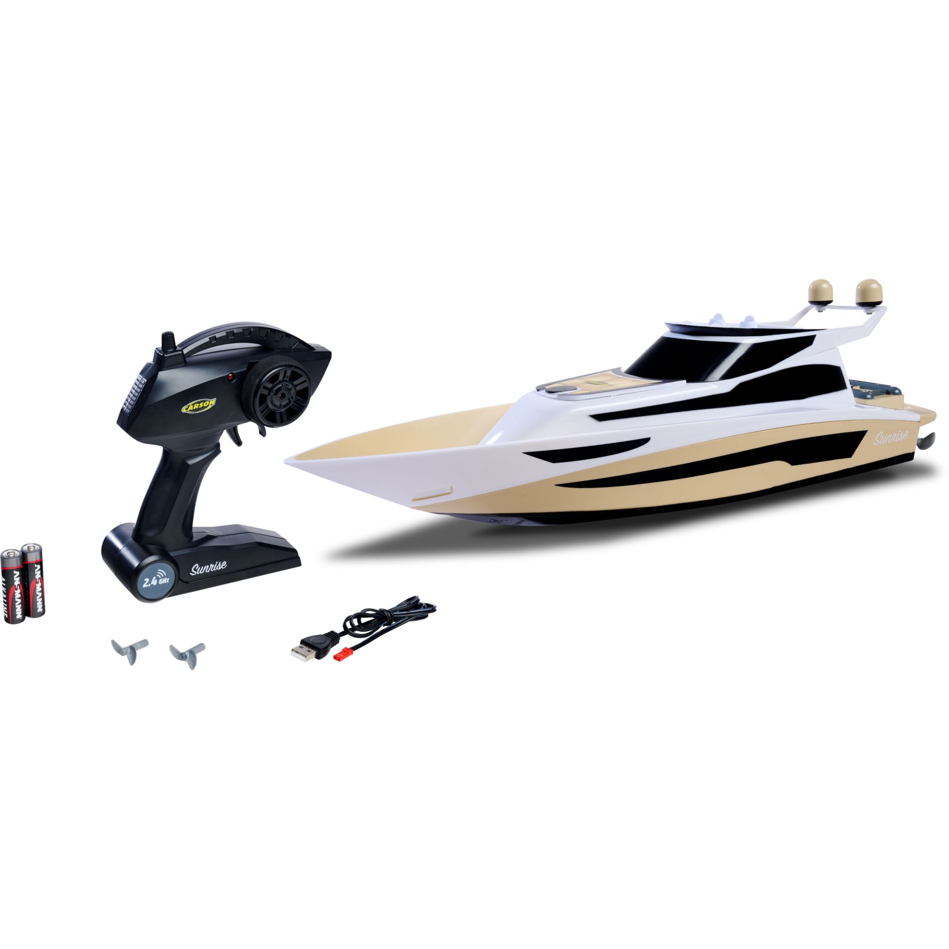 modellboot, rc-boot, gummi-powerboat, fernbedienung, usb-kabel