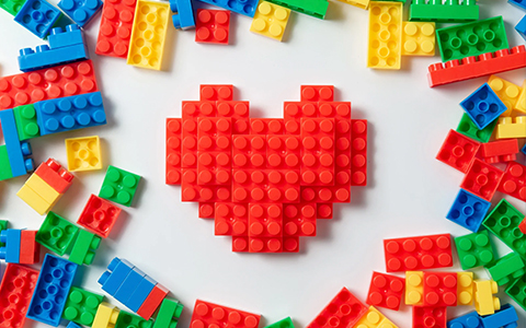 lego, bausteine, herz, spielzeug, konstruktion