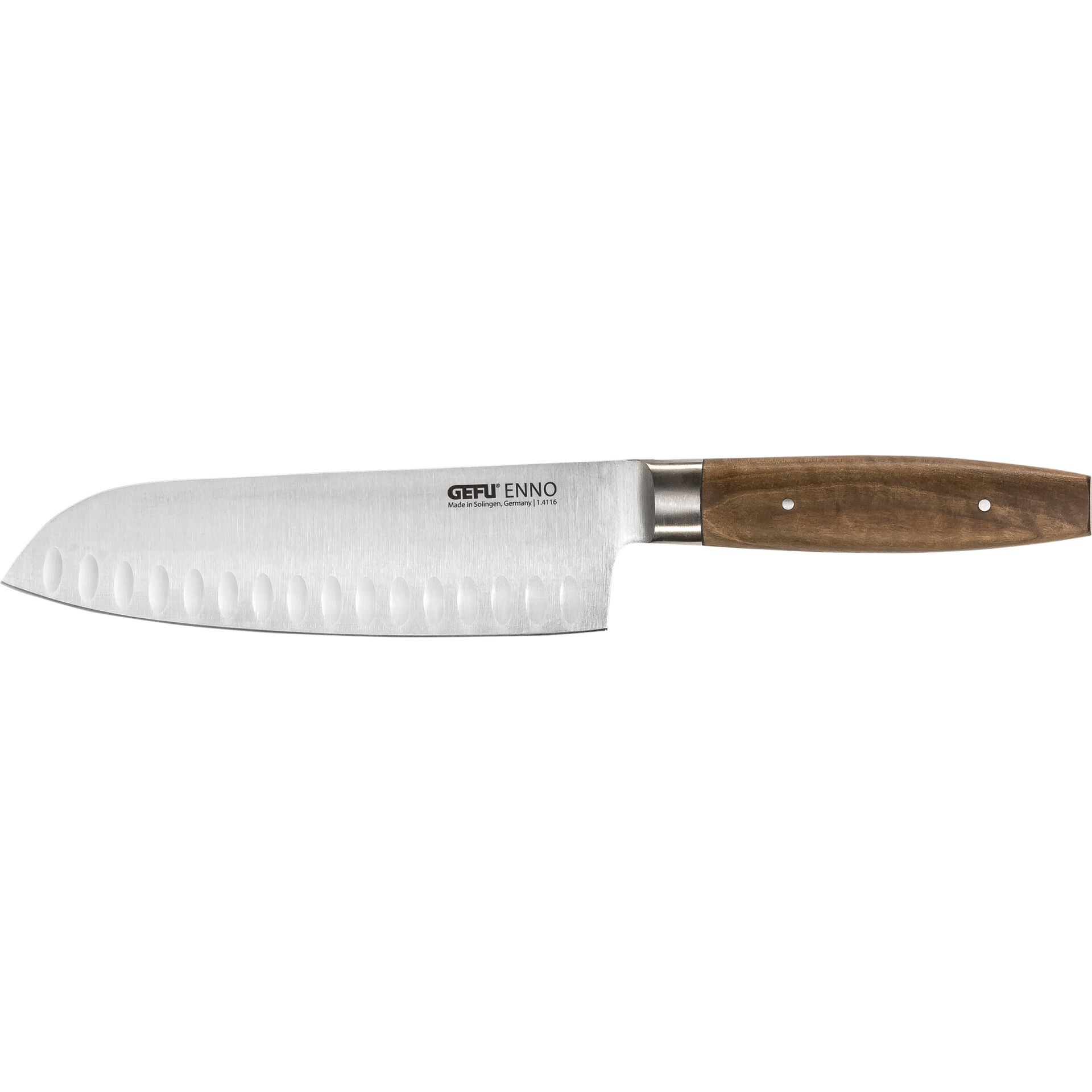 Kochmesser, Küchenmesser, Vollstahl, Holzgriff, Glatter Schliff