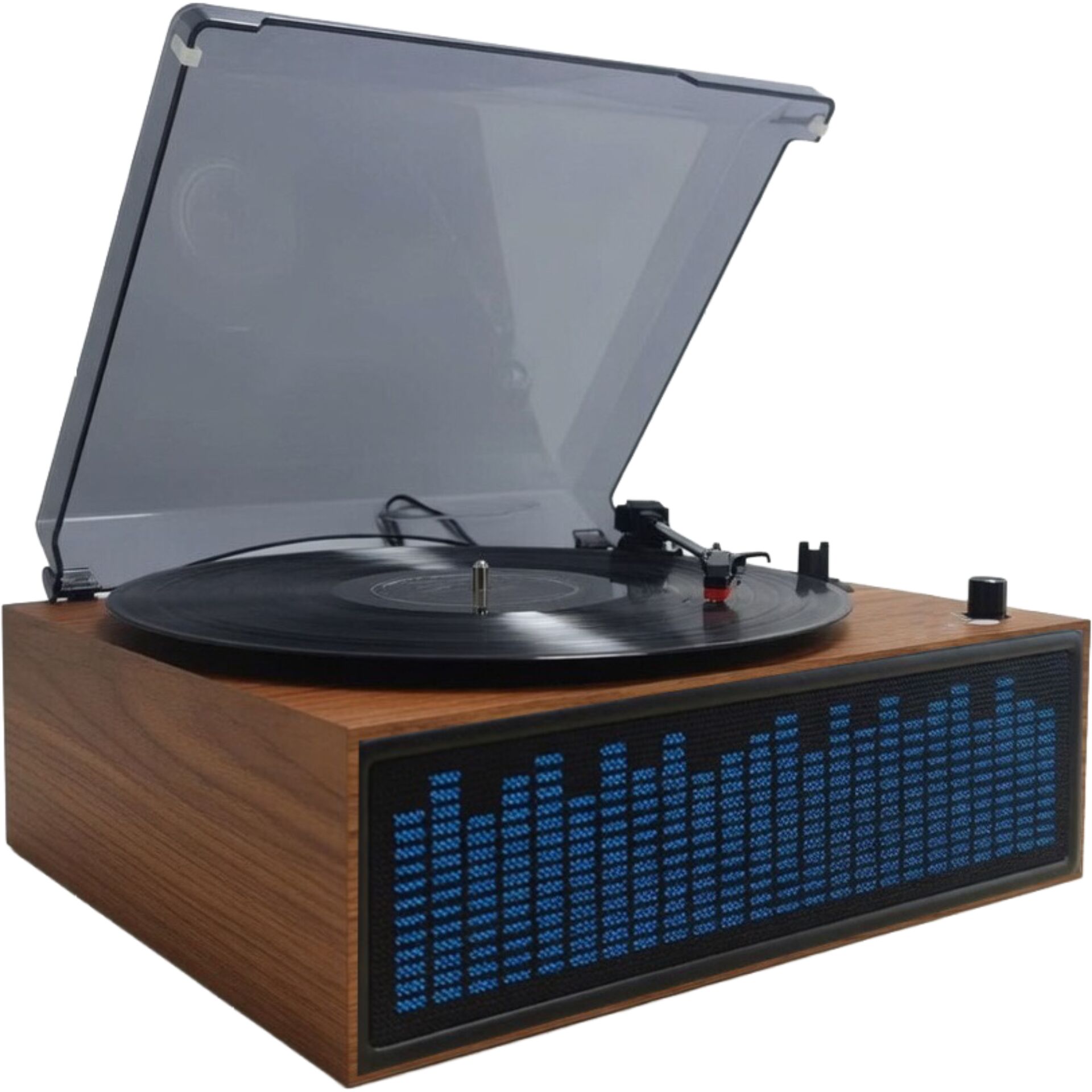 Plattenspieler, Vinyl, LED Anzeige, Holzgehäuse, Turntable