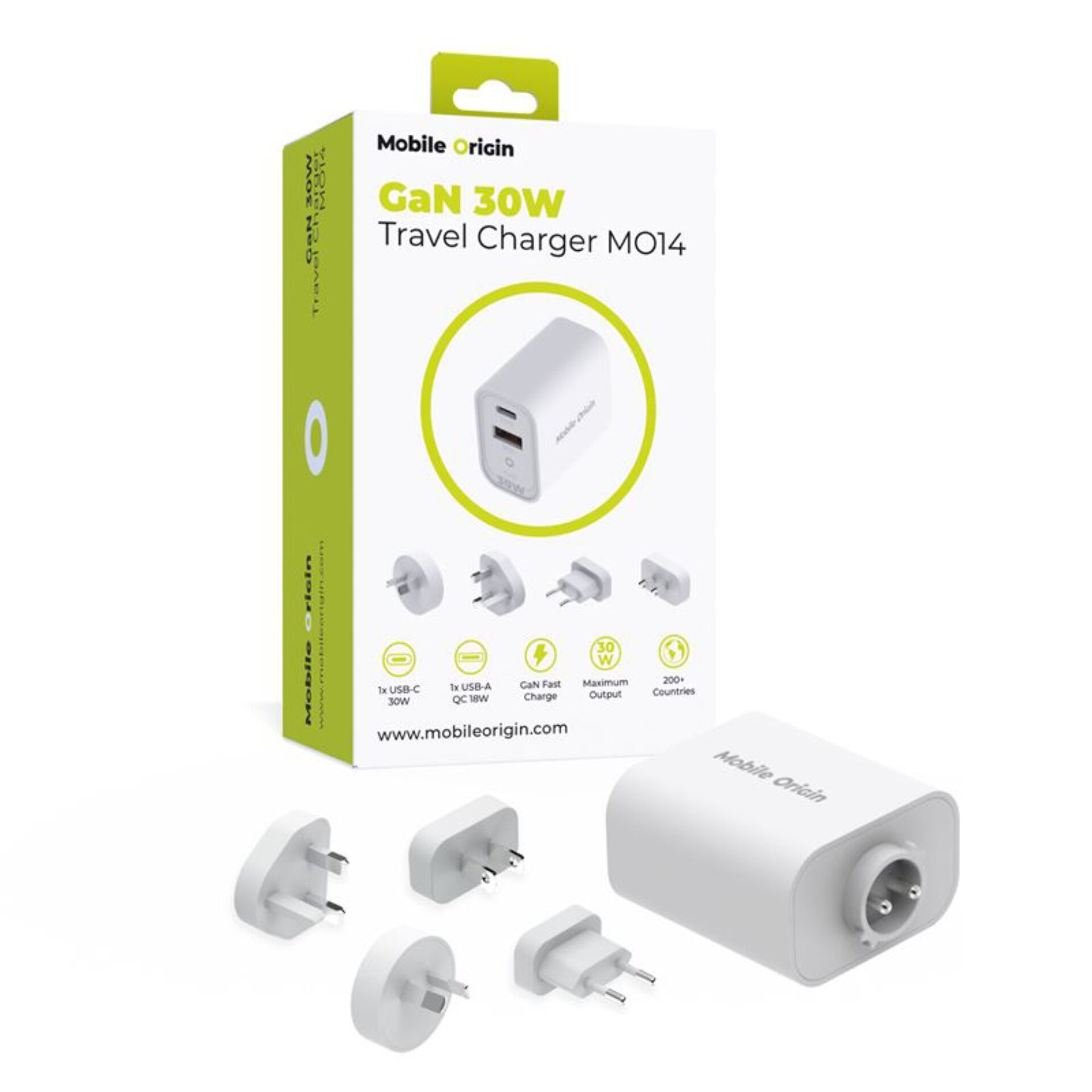 Travel Charger, USB-C 30W, GaN Charger, USB Fast Charge, Kompakter Adapter