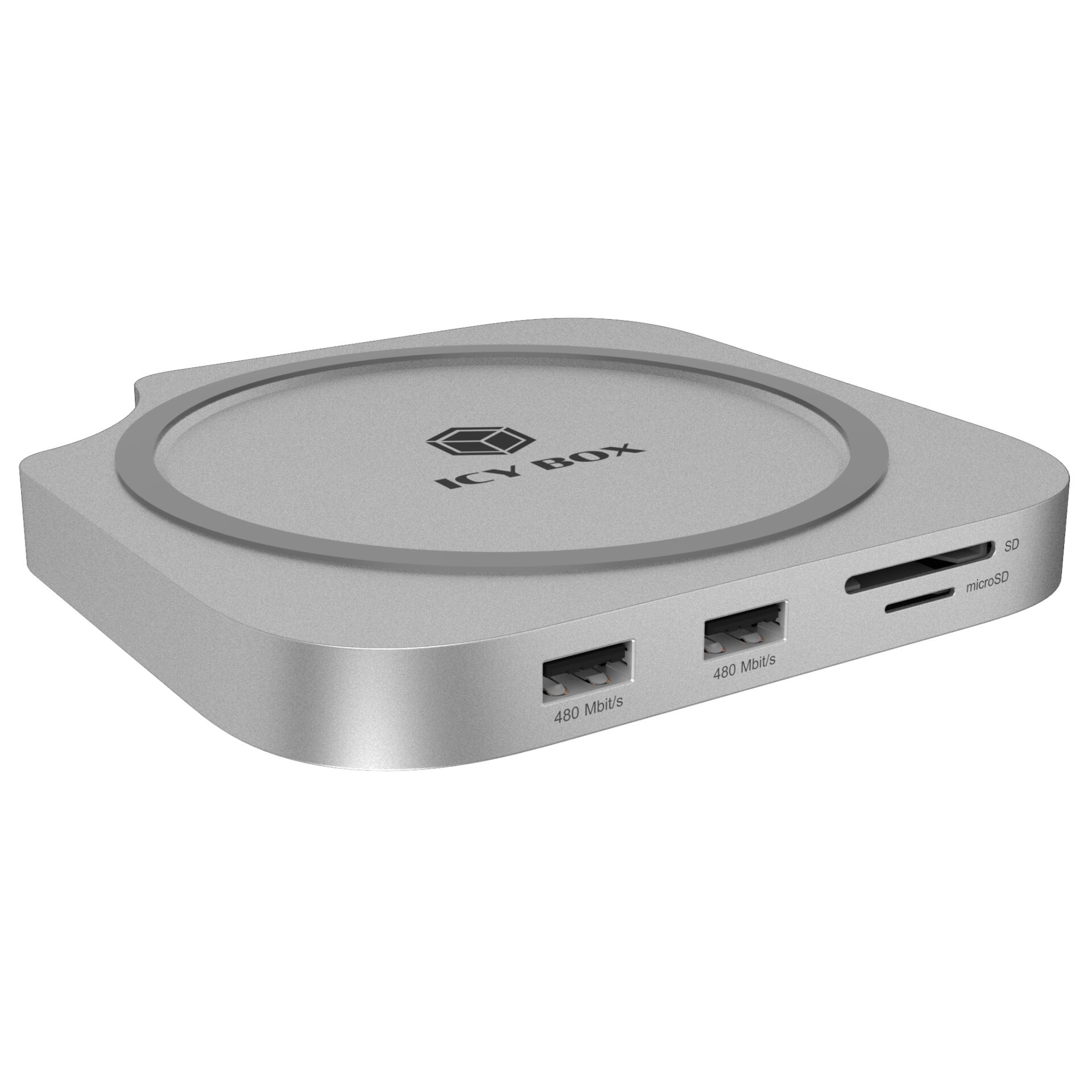 USB-C Dock, Docking Station, SD Card Slot, USB Ports, Silberfarbe