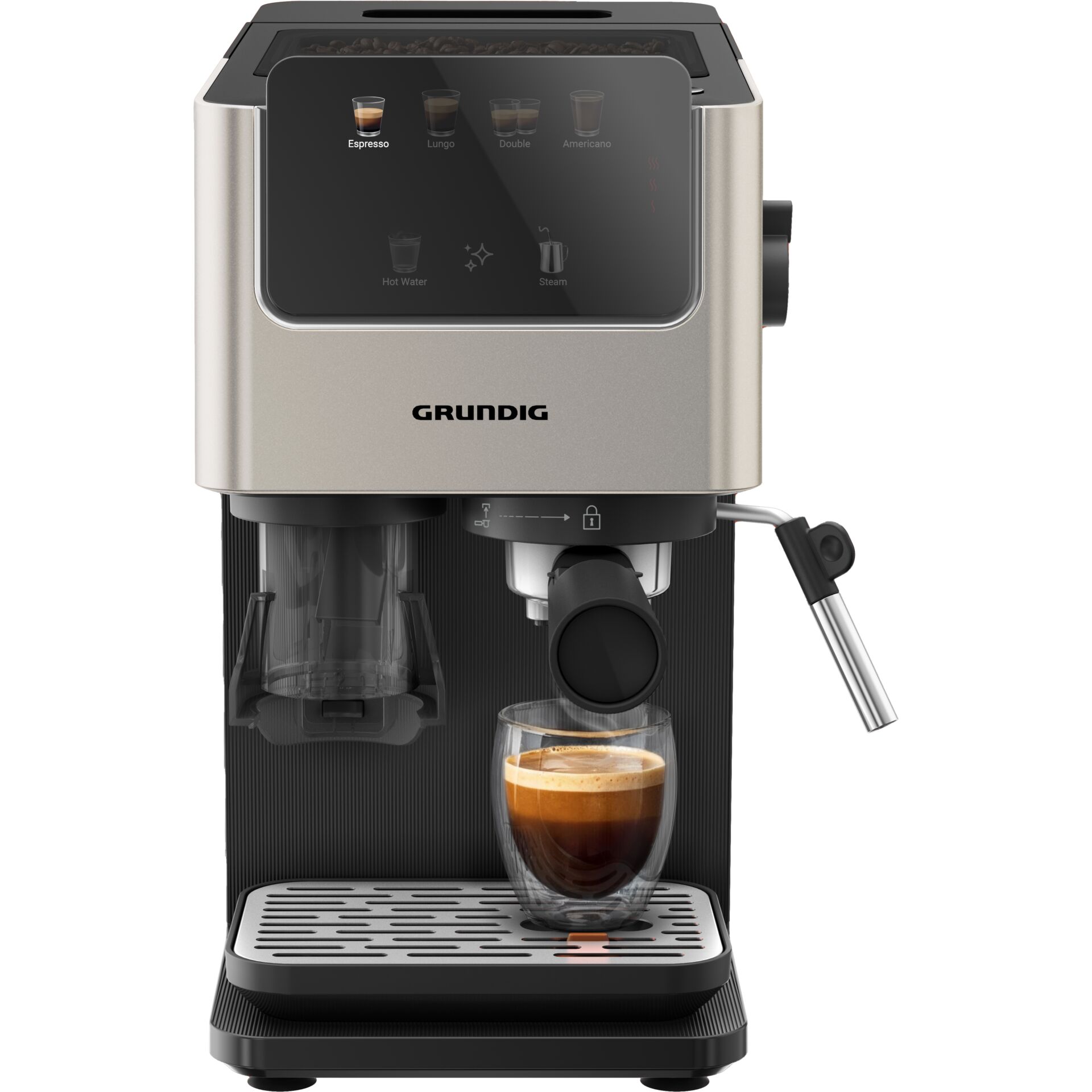 Espresso machine, Kaffeemaschine, Single-Serve, Kaffeeauslauf, Milchschaum/Steam
