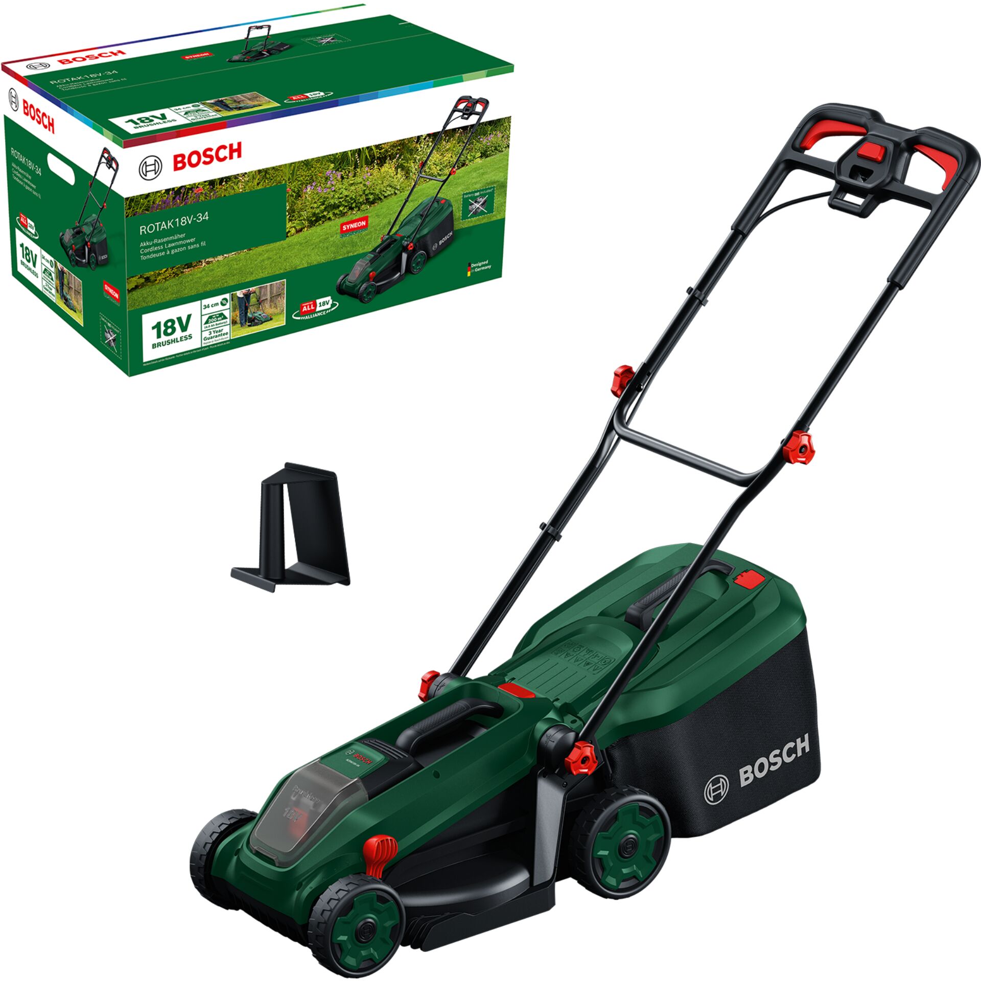 Rasenmäher, Akku, 18V, Batteriebetrieben, Rasenpflege