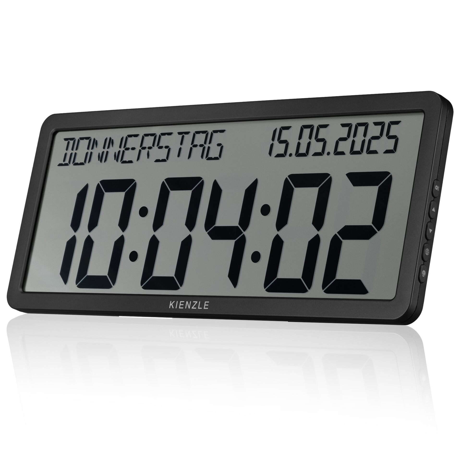 digitaler Uhr, Weckuhr, große Anzeige, schwarzer Rahmen, LED-Ziffern