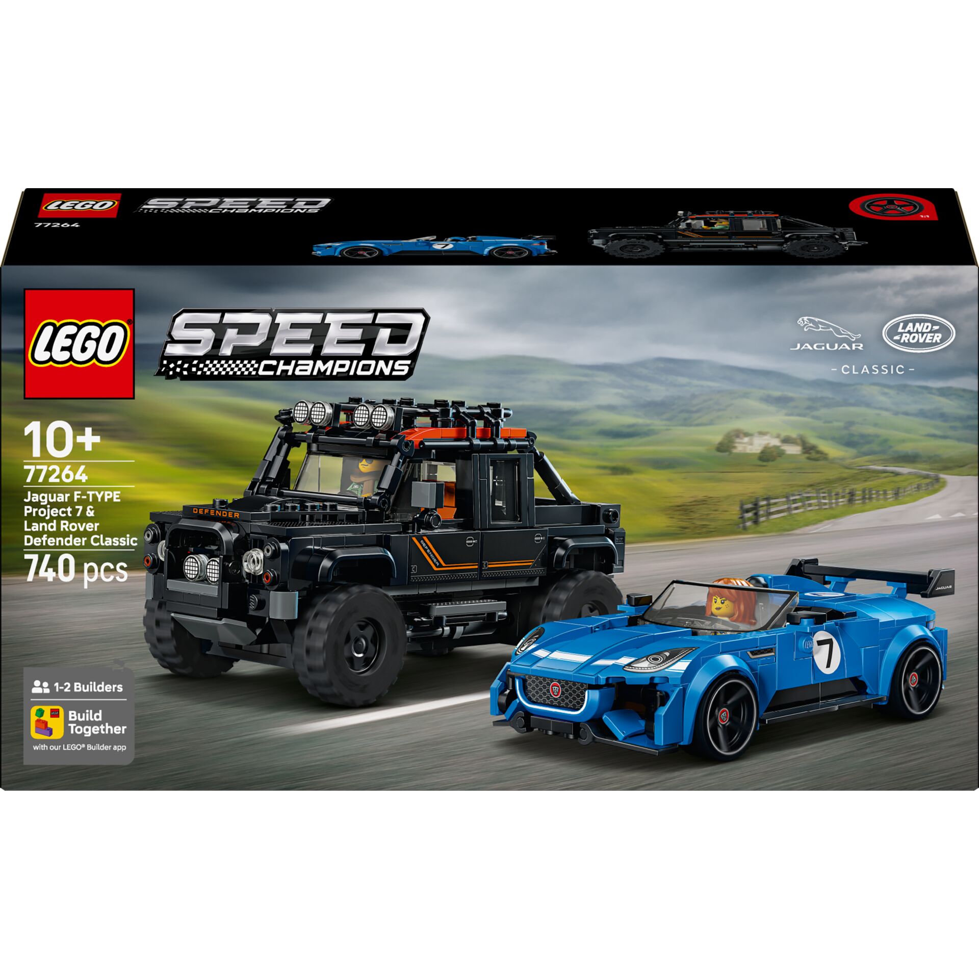 LEGO, Speed Champions, Jaguar F-Type, Land Rover Defender, 740 Teile