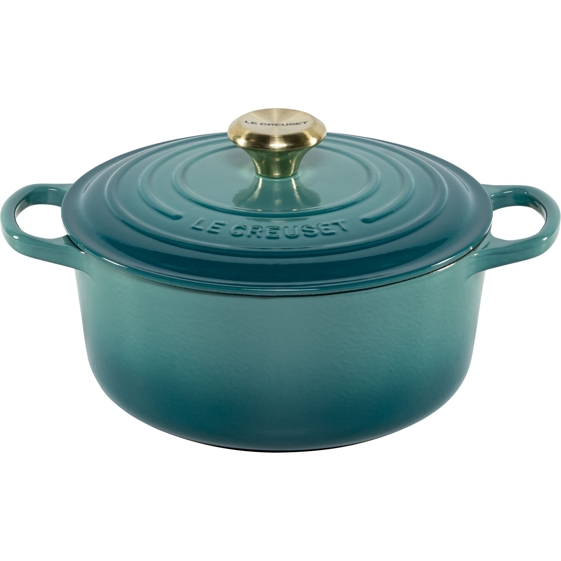 Dutch oven, Gusseisen, Teal, Deckel, Zwei Griffe