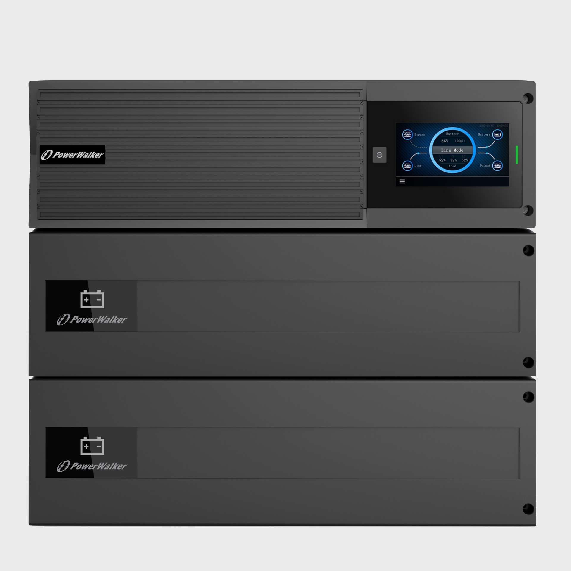 USV, Batterieladegerät, Hybrid-Inverter, Rackmount, LED-Display