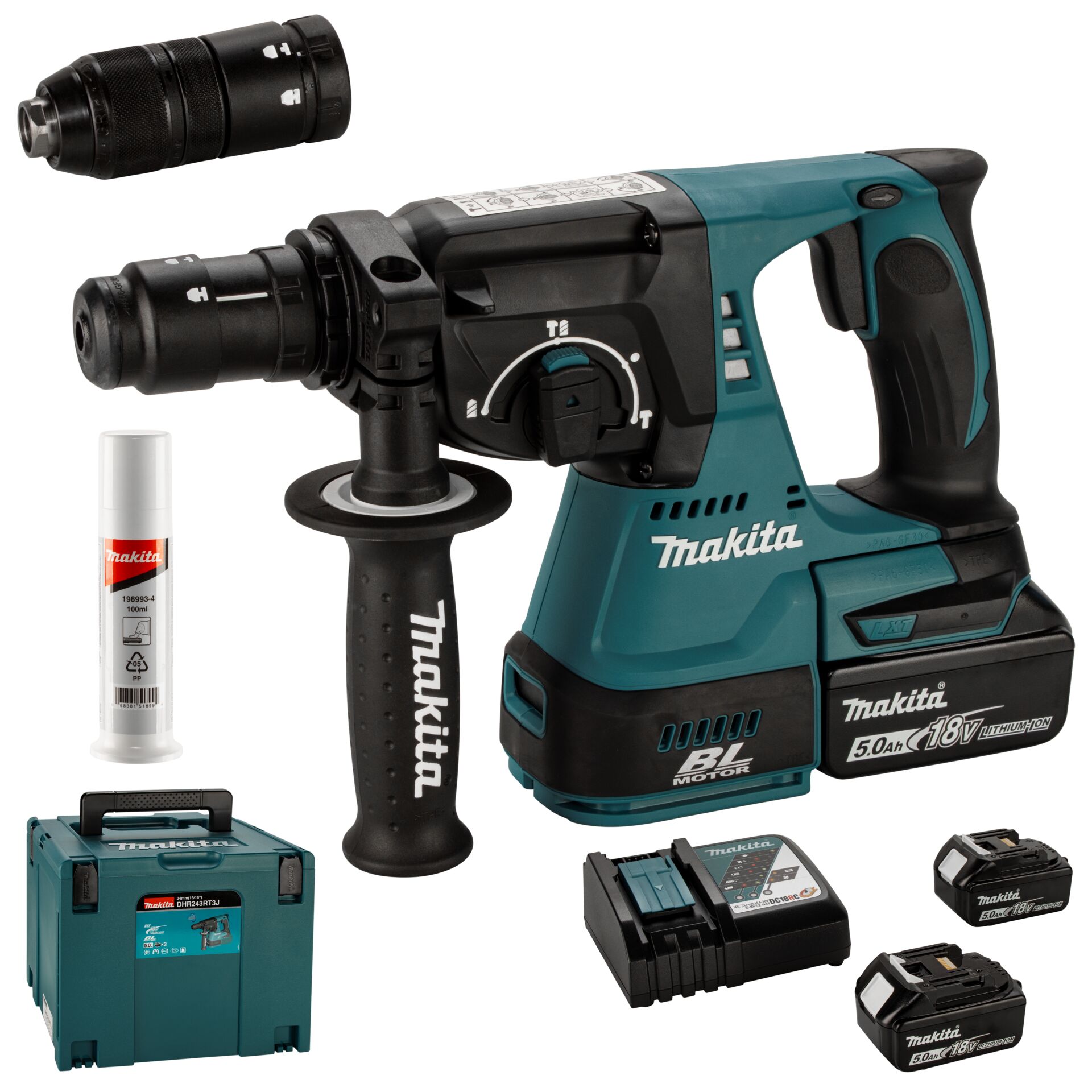 Akku-Bohrmaschine, Knick-Schlagbohrer, Teilausführung, 18V, Makita-Set