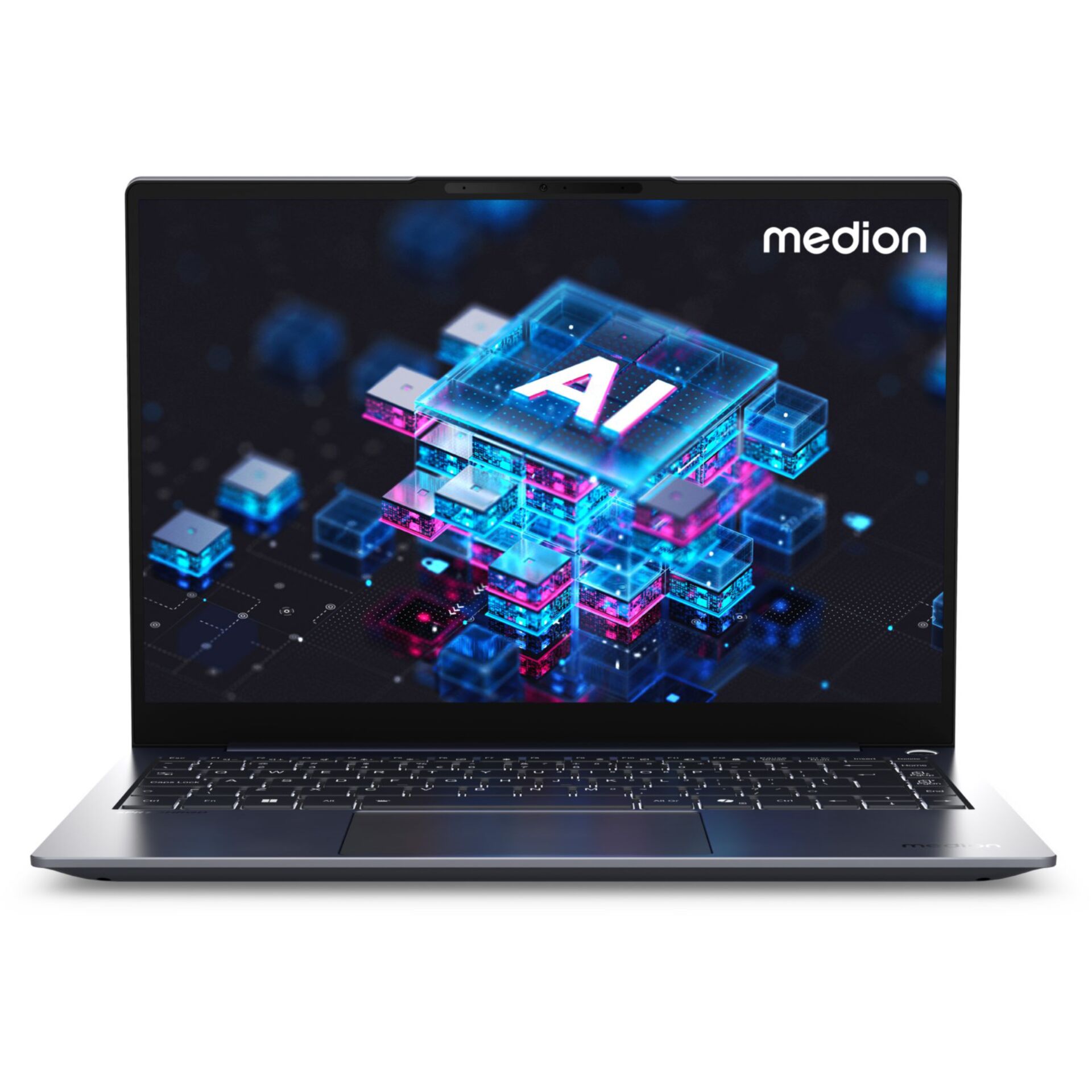 laptop, KI, Anzeige, Neon, glänzend