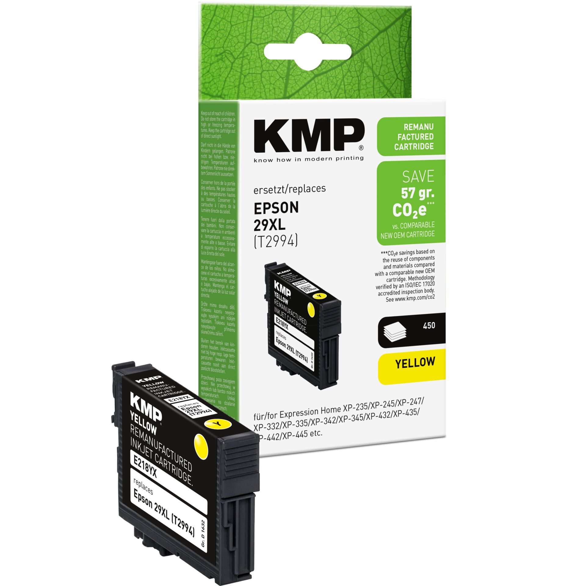 Adapter, Elektronik, Computer-Ausrüstung, Computerausrüstung, QR-Code, Tintenpatrone, Epson 29XL, Gelb, Ersetzt/ersetzt, KMP Rebuilt Cartridge