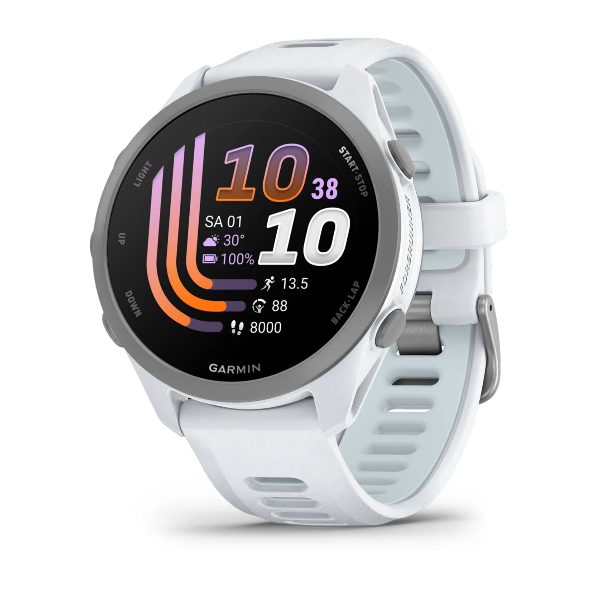 Smartwatch, Garmin, Weiß, Farbdisplay, Touchscreen