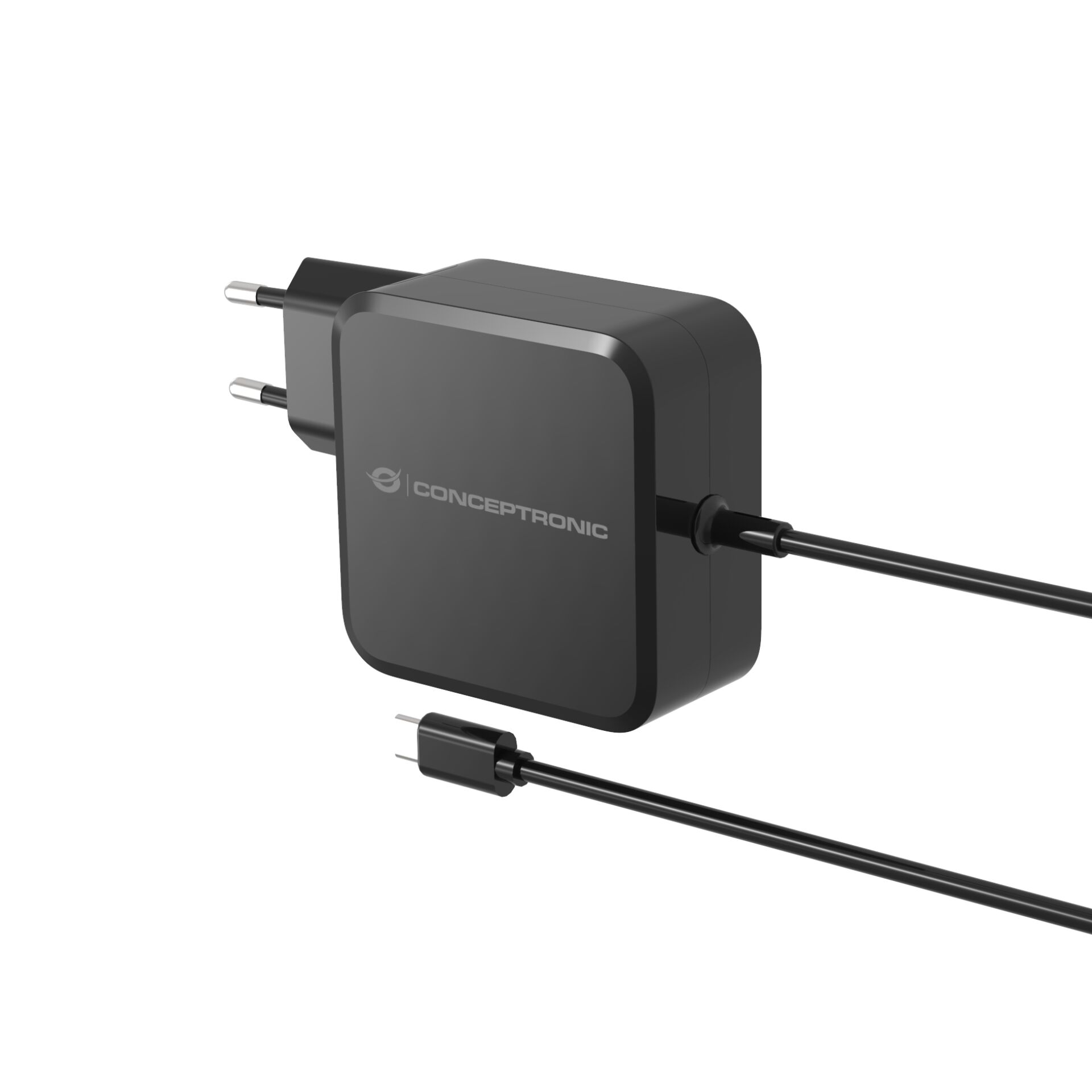 Ladeadapter, Netzteil, USB-C Adapter, Schwarz, Konzepttronik