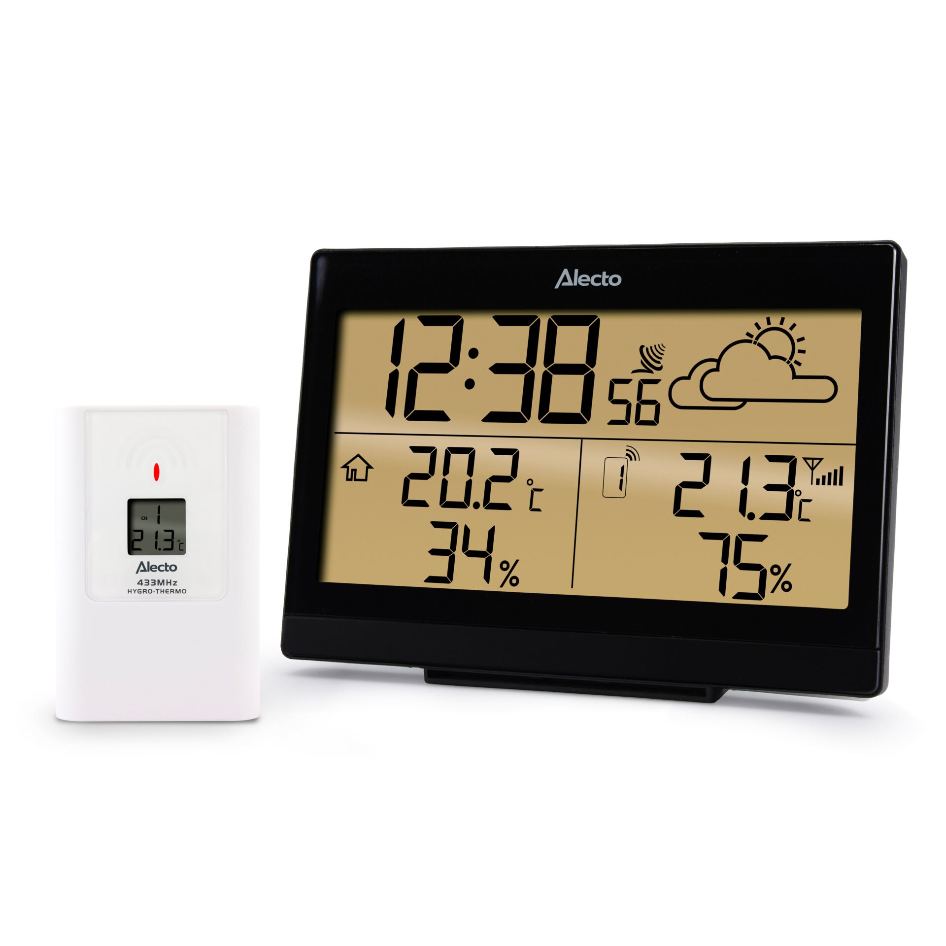 Digitale Wetterstation, Thermometer, Hygrothermograph, LCD-Anzeige, Elektronische Uhr