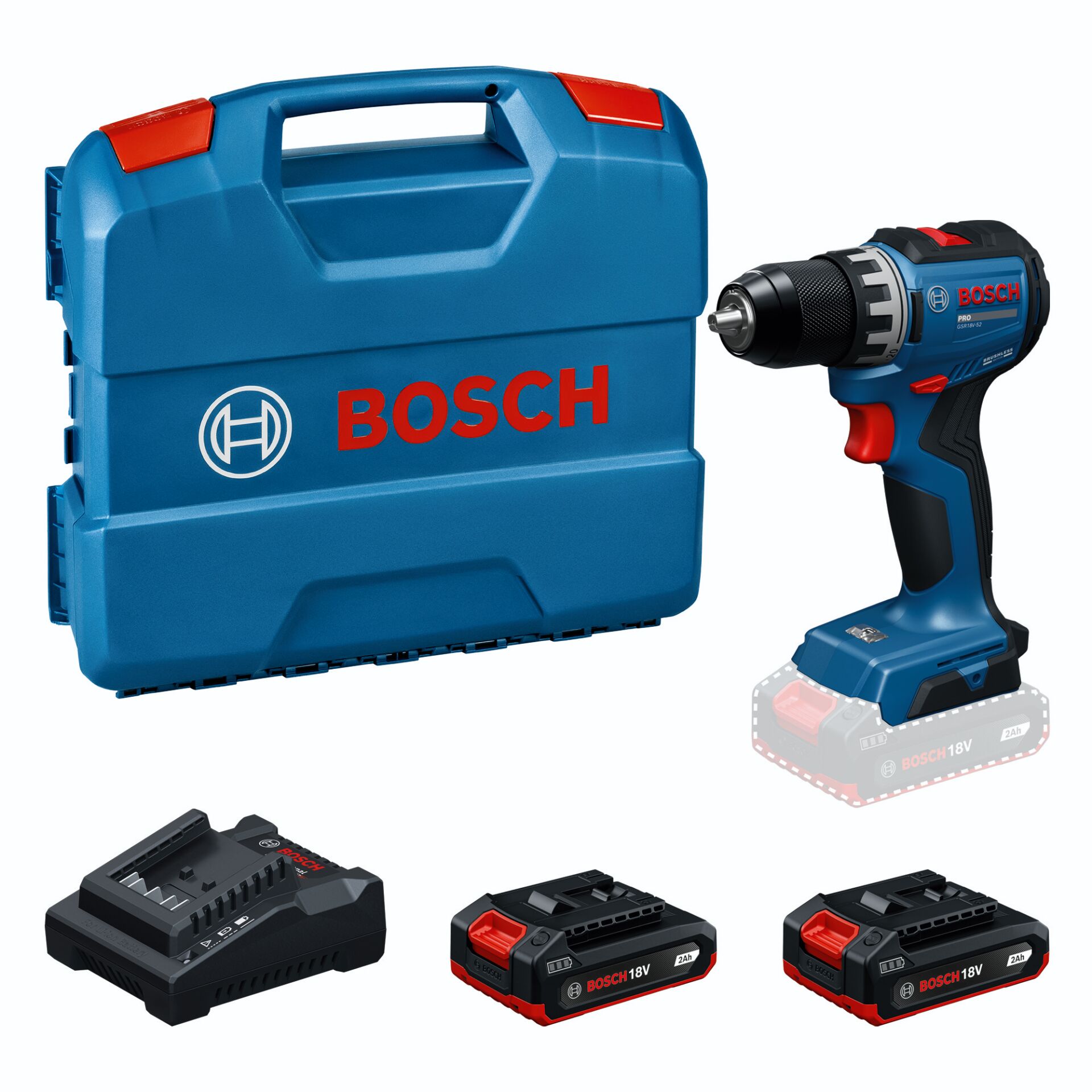 Akku-Bohrschrauber, Bosch, Koffer, Lithium-Ionen, Batterien