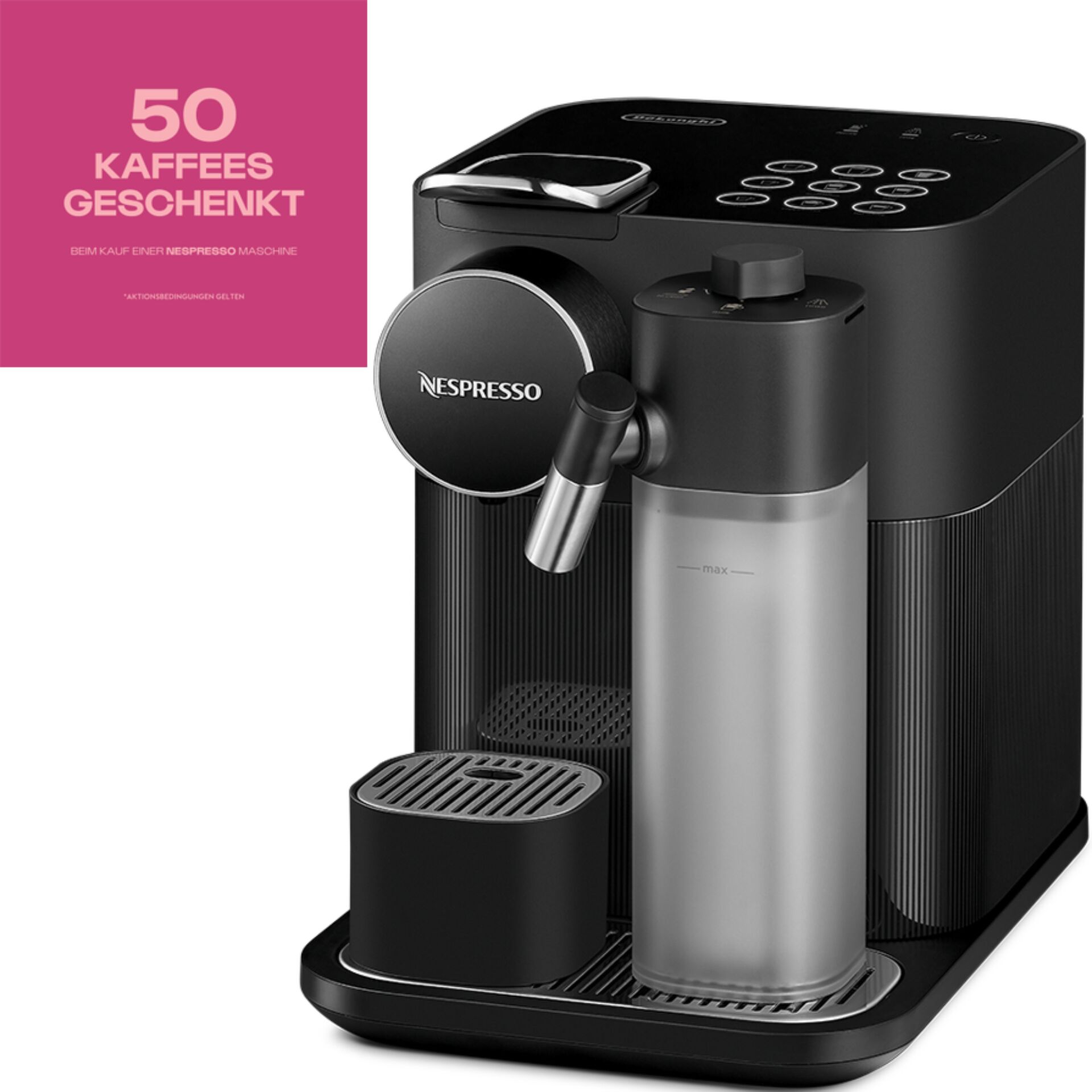 Pokal, Pokal, Kaffeemaschine, Kaffeeautomat, Espresso, Milchbehälter, Kapselmaschine, Kaffeemaschine, Kapselmaschine, Espresso, Kaffeeausgabe, Wasserbehälter, Kaffeemaschine, Espressomaschine, Kapselmaschine, Milchschaumbehälter, Schwarz