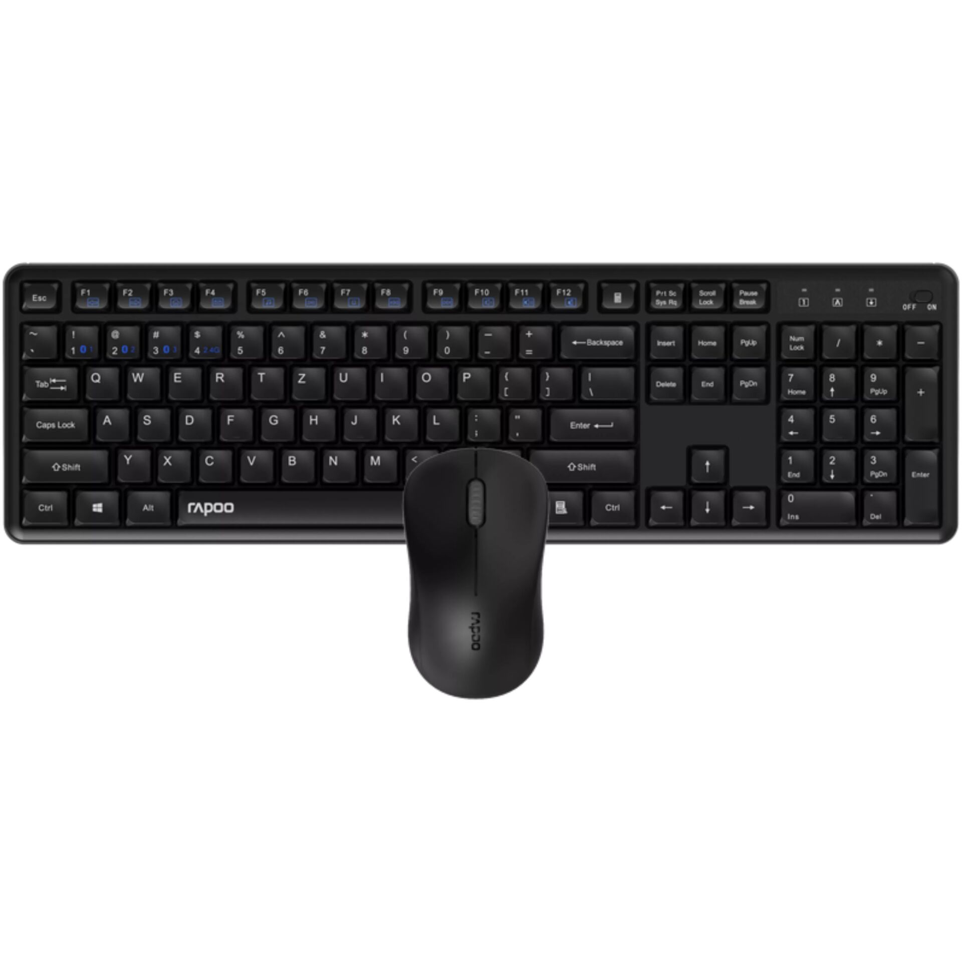 keyboard, wireless, black, full-size, mouse