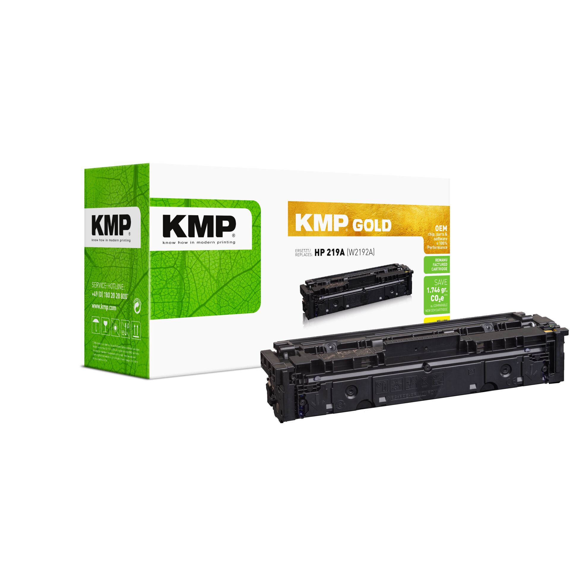 Tonerkassette, KMP Gold, HP 219A, Schwarz, Toner Cartridge, Tonerpatrone, HP 219A, Kartusche Karton, Schwarz Drucker Toner, KMP Gold