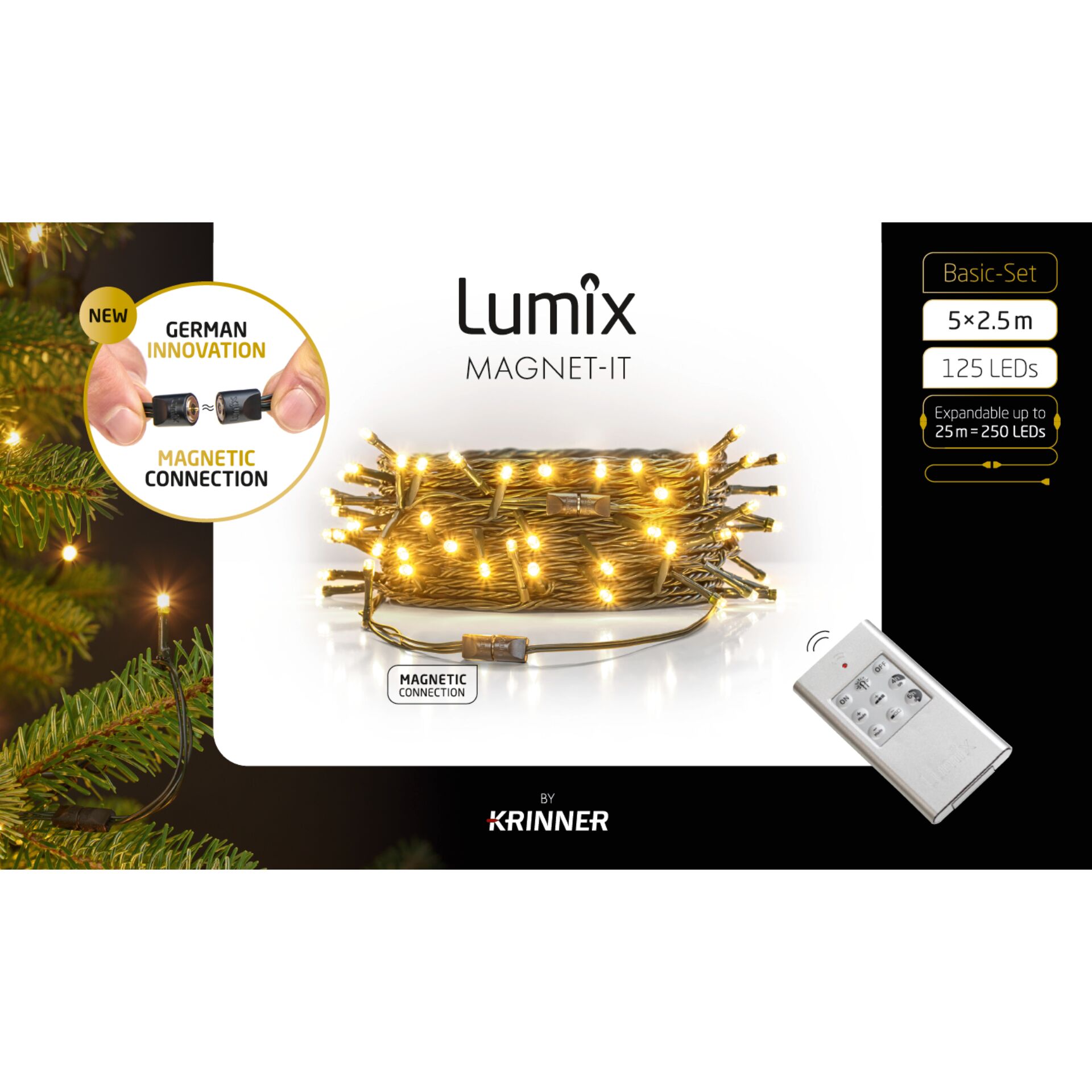 Lichterkette, LED, Magnetverbindung, Kabel, Fernbedienung