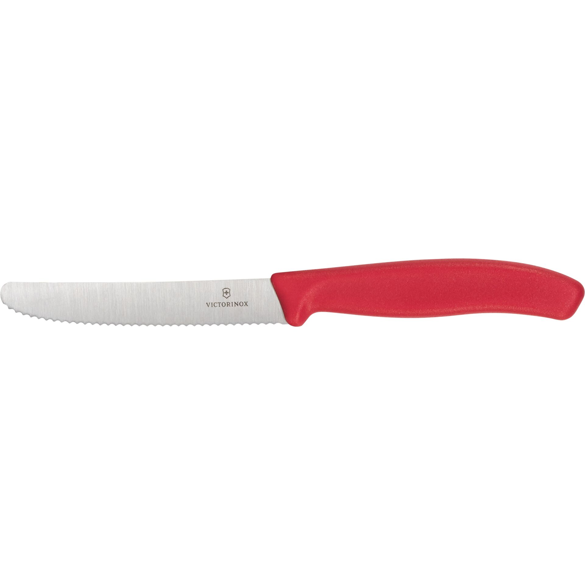 messer, zahnspitze, rostfrei, roter griff,  Victorinox