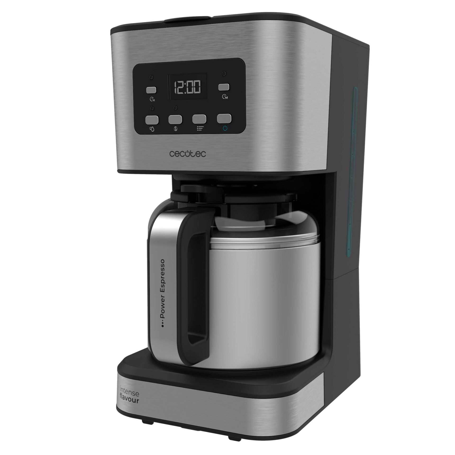 Kaffeemaschine, Filterkaffeemaschine, Stahloberfläche, Edelstahl, Display