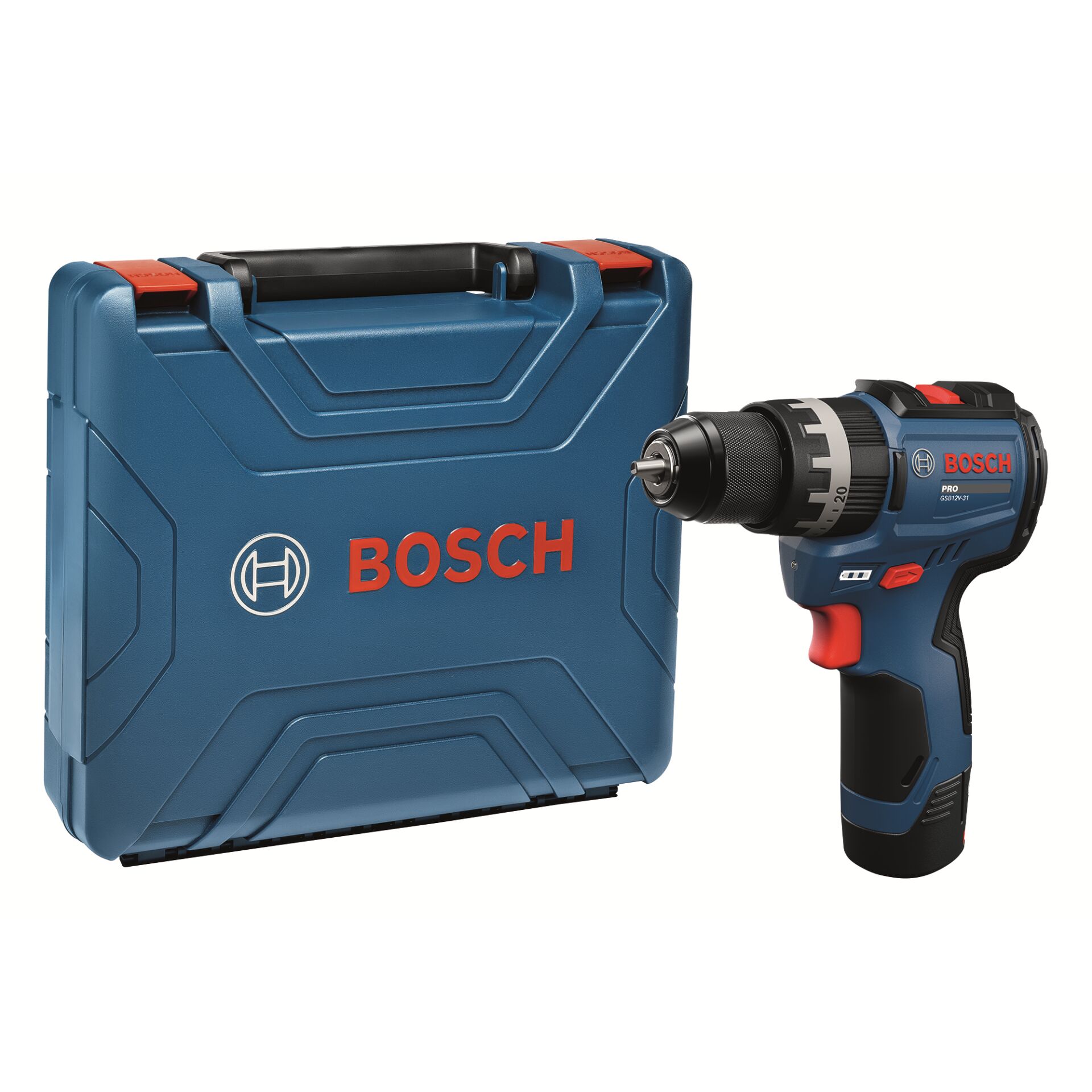 Bohrmaschine, Akkuschrauber, Schlagbohrmaschine, Werkzeugkoffer, blau