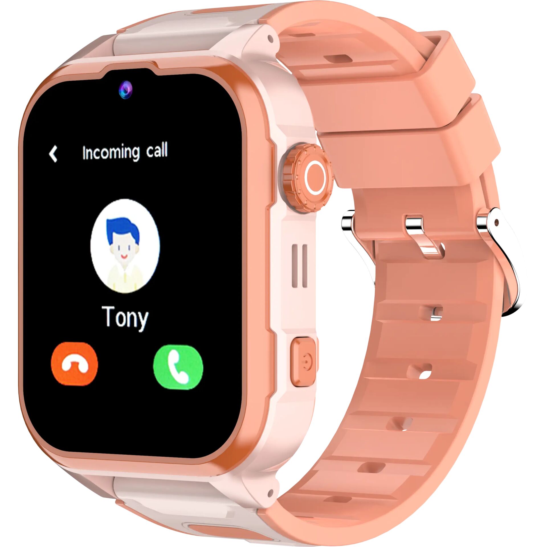 Smartwatch, Touchscreen, Pink, Square display, Gummiarmband