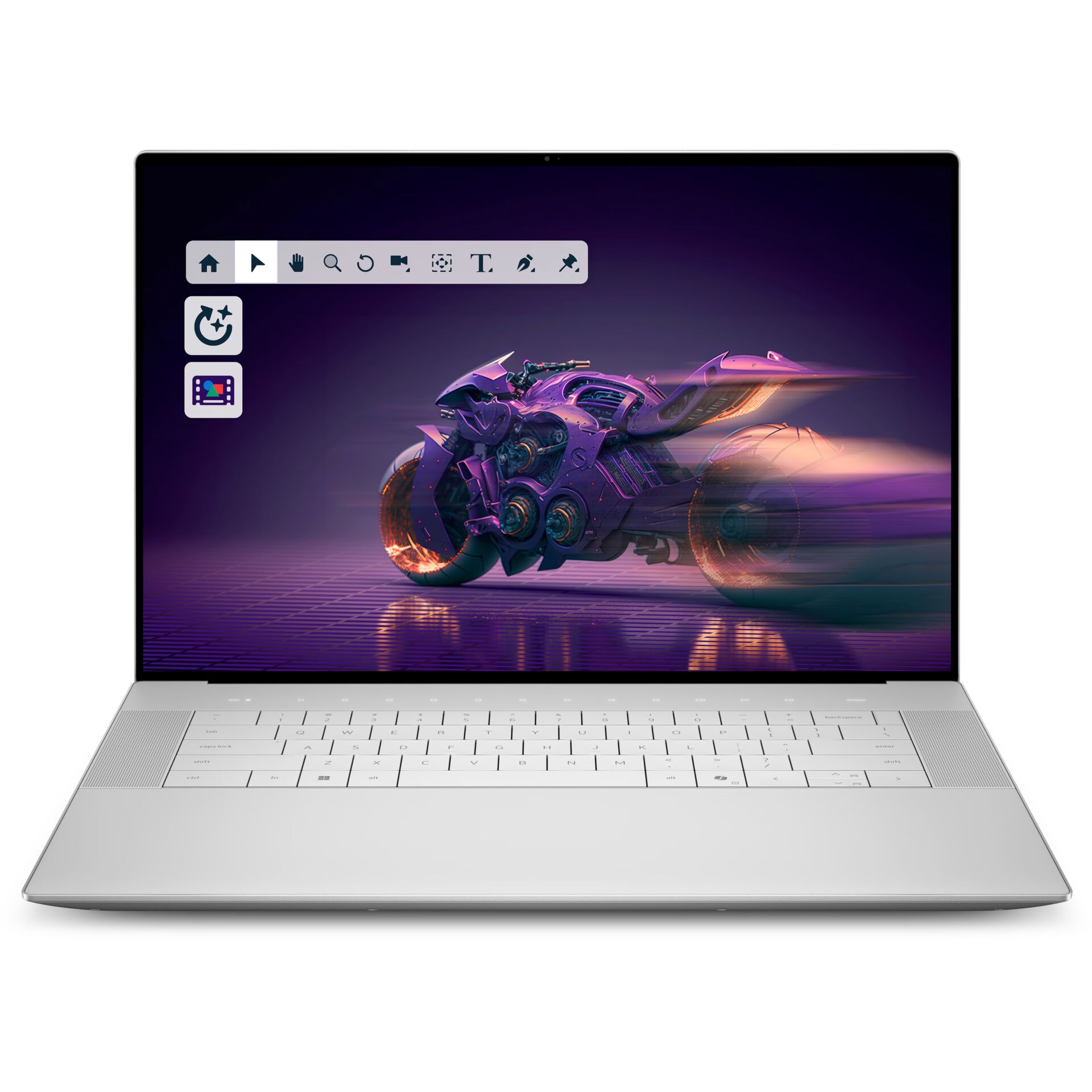 Laptop, Silber, Tastatur, Schmale Rand, Bildschirmkunst