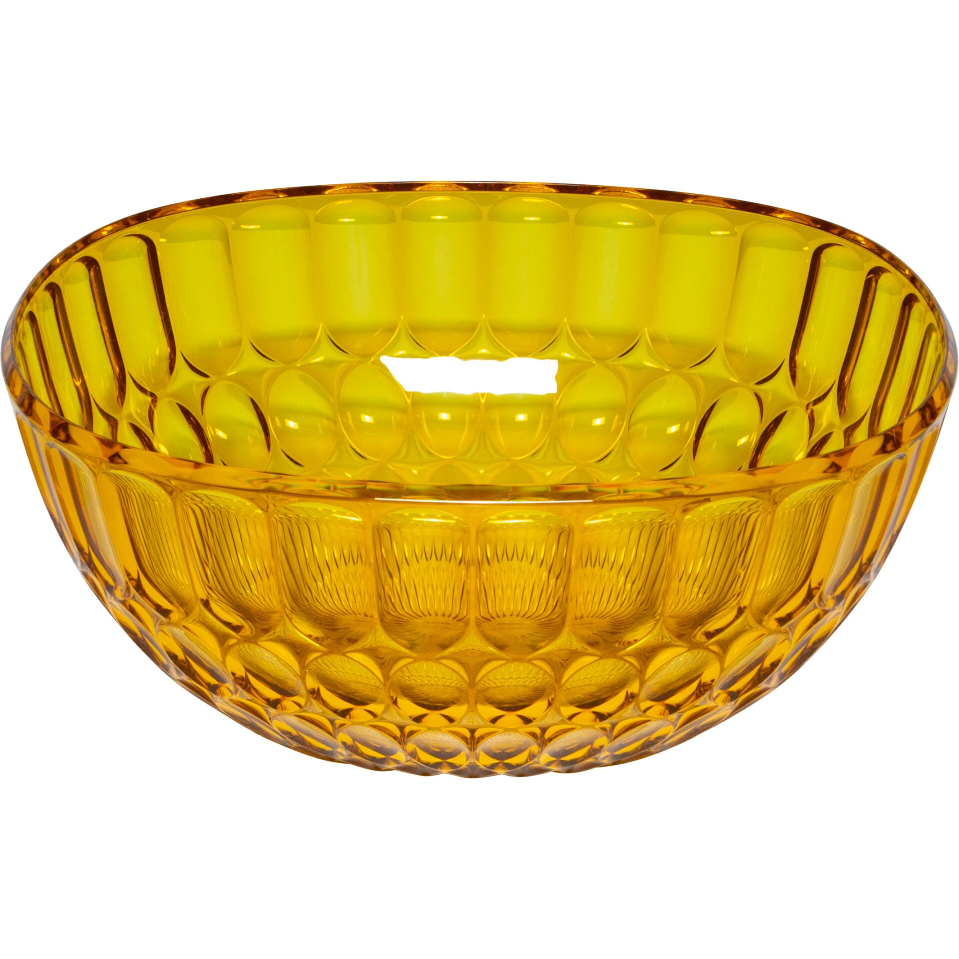 Glas-Schüssel, Gedrücktes Glas, Gelbe Schüssel, Strukturierte Muster, Speisegeschirr-Schüssel