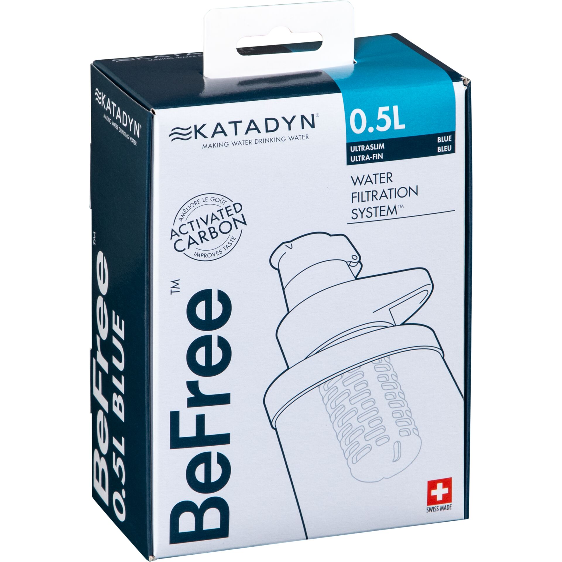 Flasche, Wasserflasche, Filtrationssystem, 0.5L, Aktivkohle