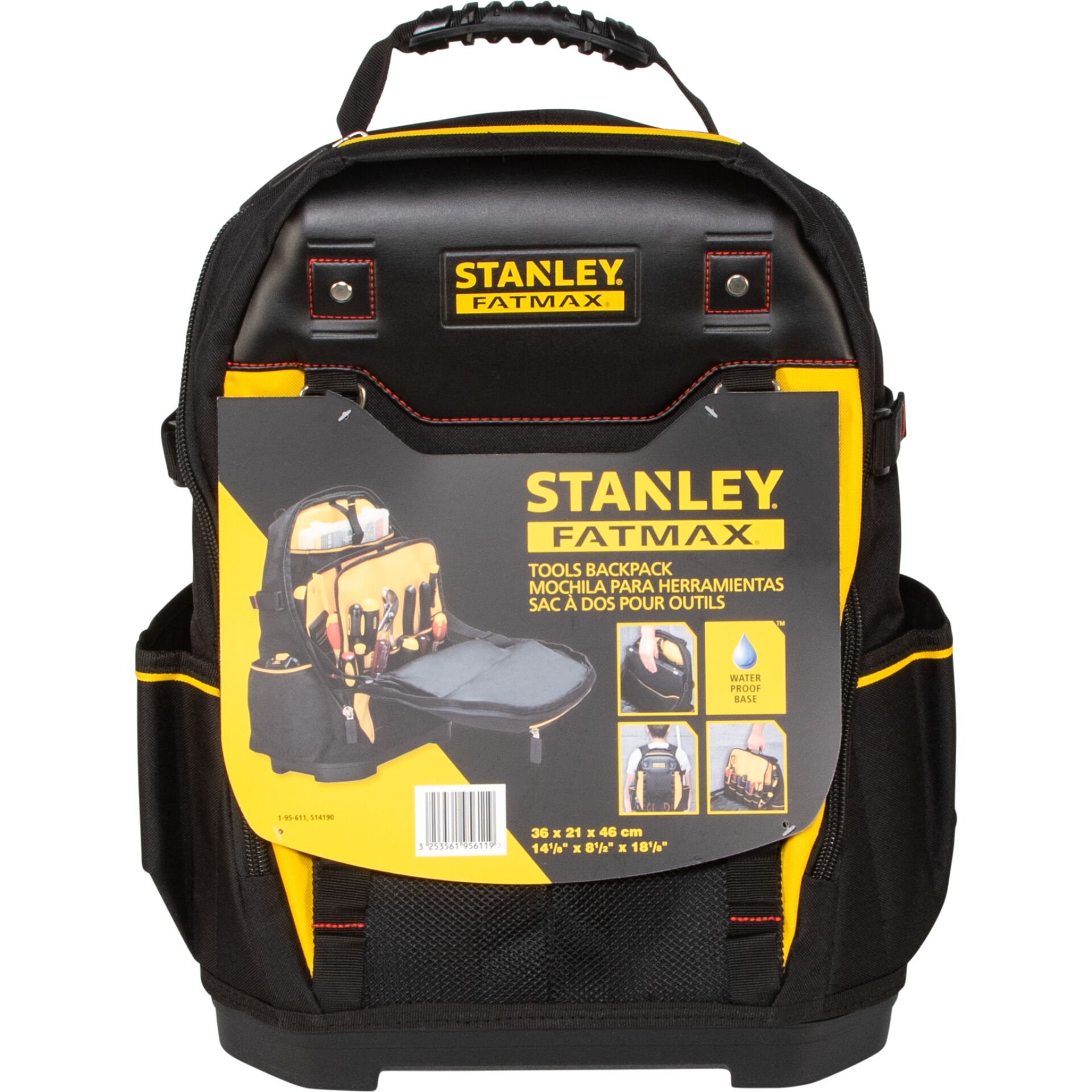Rucksack, Backpack, Outdoor, Gelb Schwarz, Tragegurte, Toolbackpack, Stanley Fatmax, Gelb Schwarz, Werkzeugtasche, Rucksack mit Werkzeug