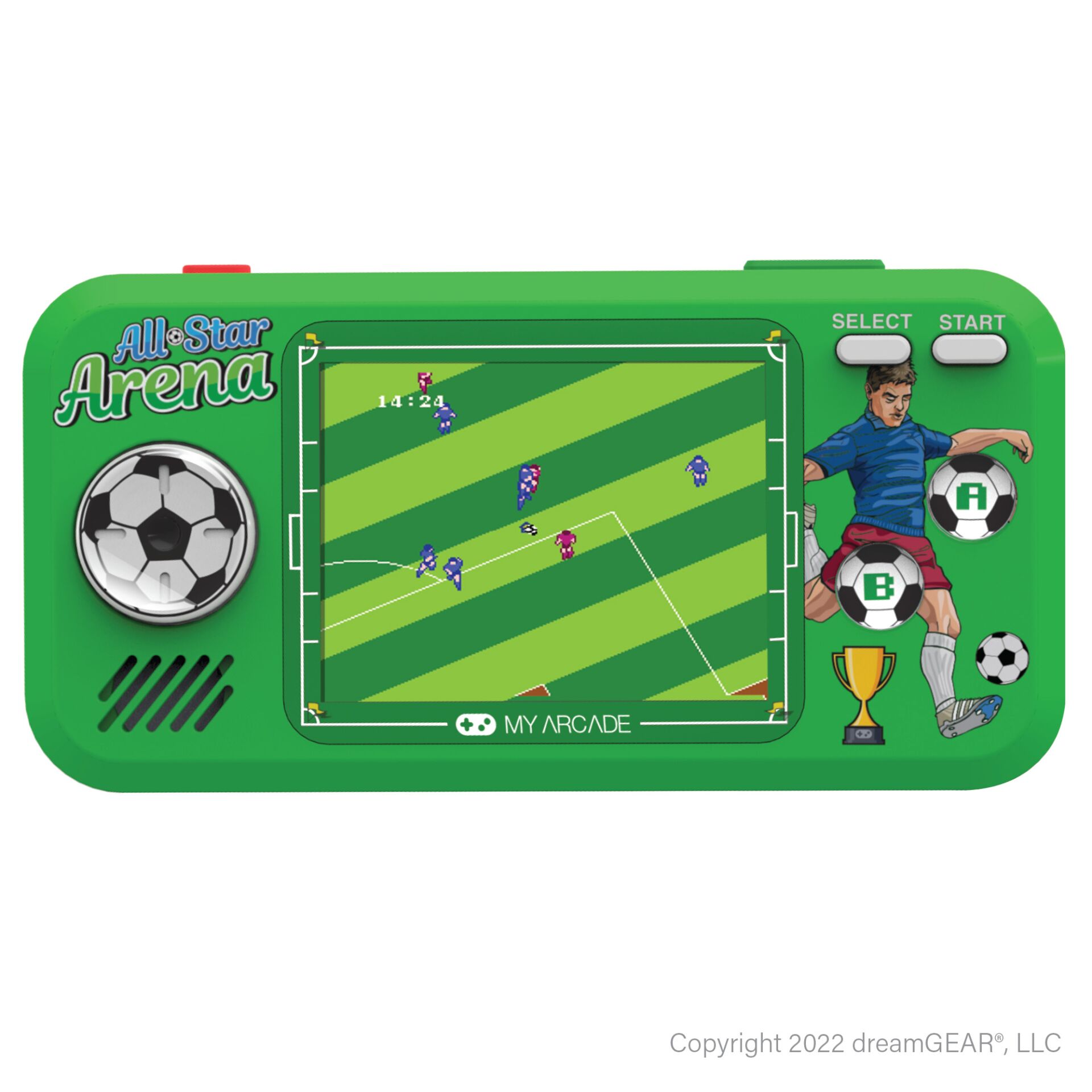 Spielkonsole, Tragbare Konsole, Fußballspiel, Grün, Kassentablet
