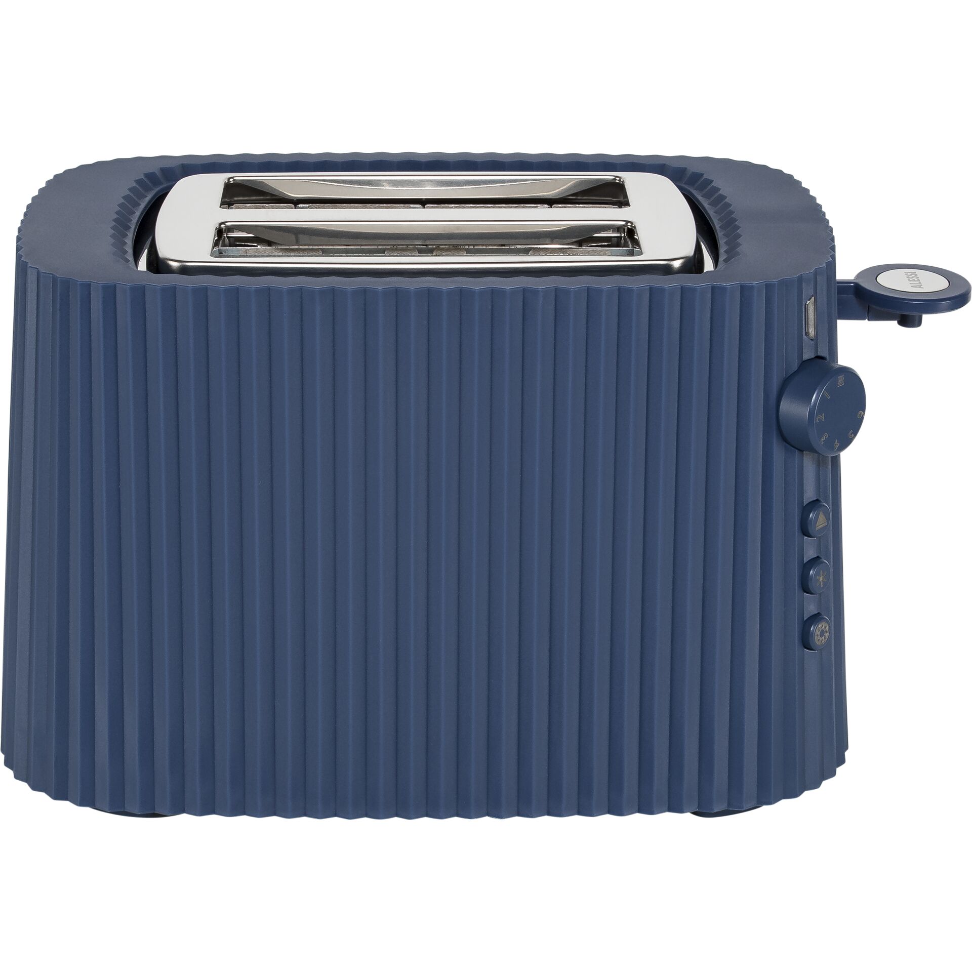 Toaster, Blau, Zwei Schlitze, Kabellos, Rippenstruktur
