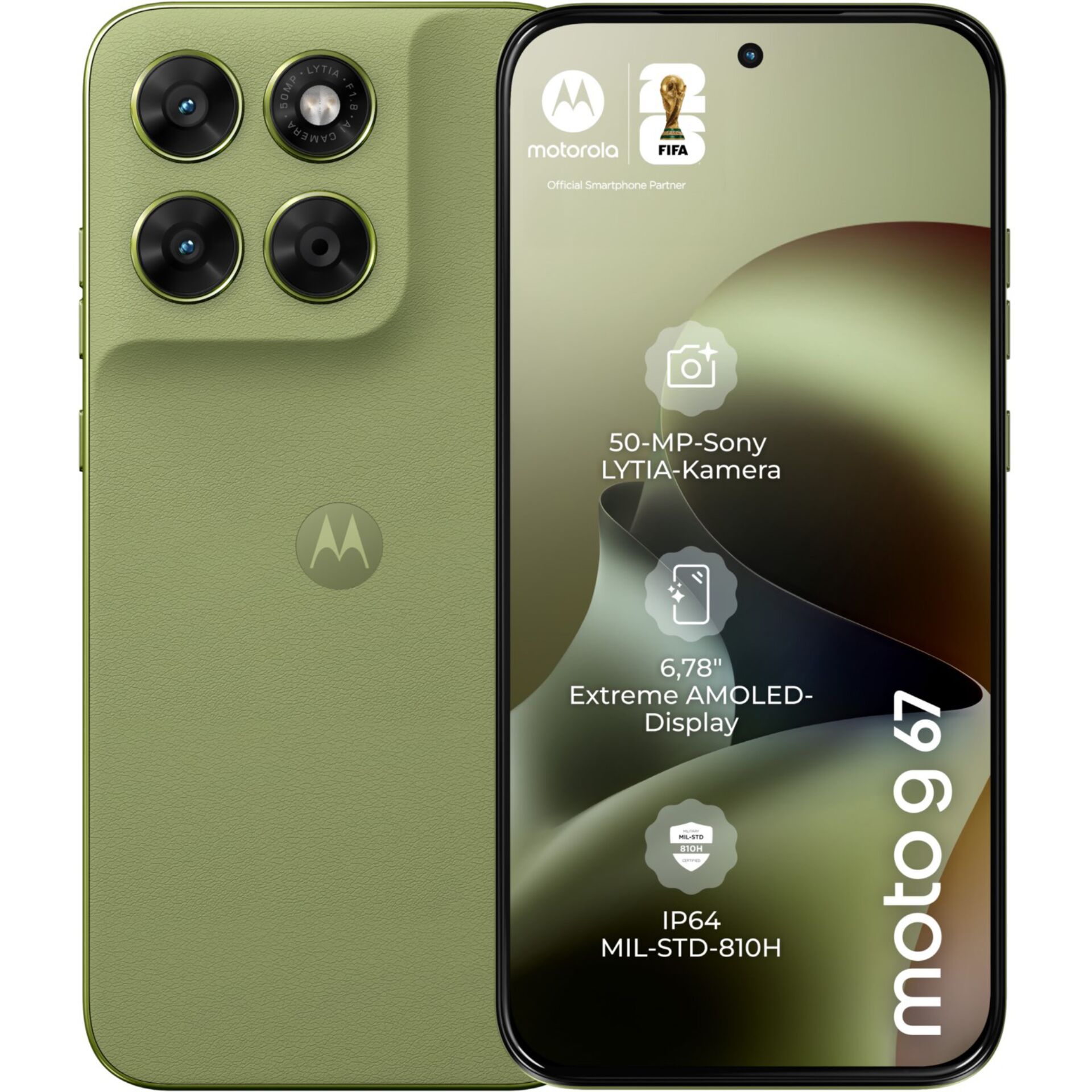 Smartphone, Olive, Dreifachkamera, 6,78 Zoll, AMOLED-Display