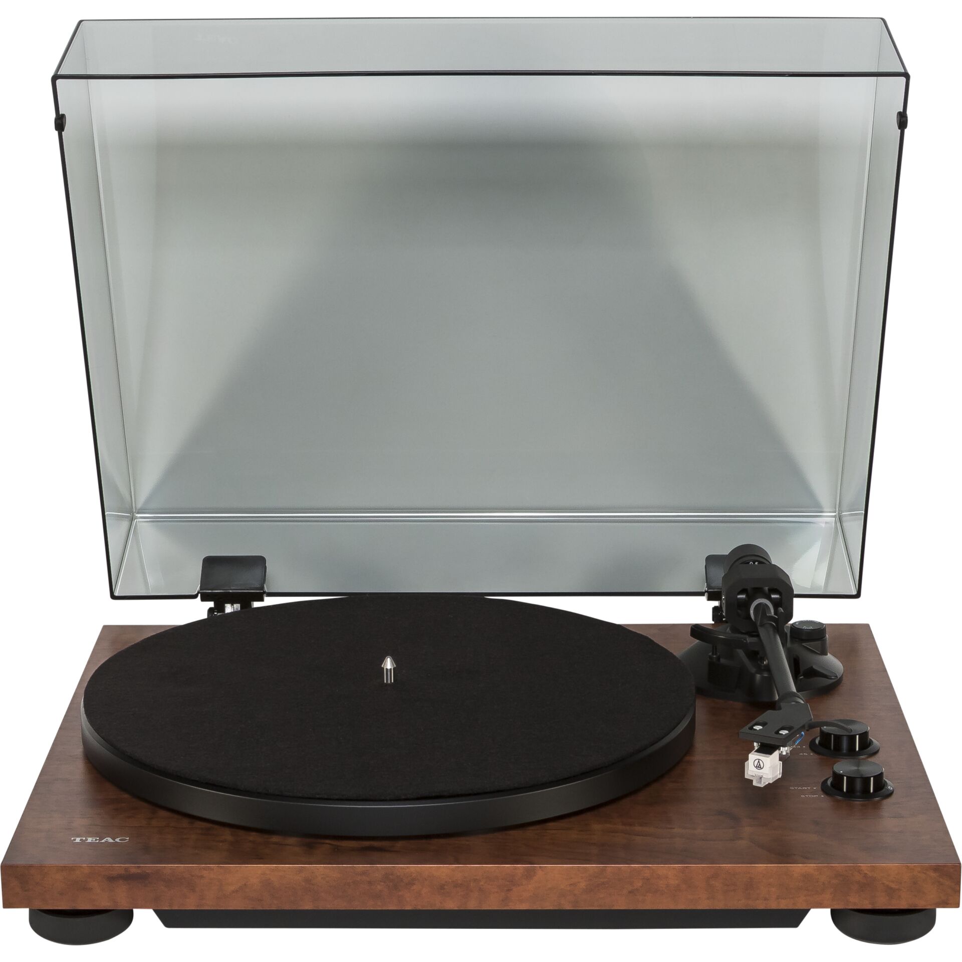 Turntable, Vinyl, Holzartiger Sockel, Platte, Staubschutzhaube