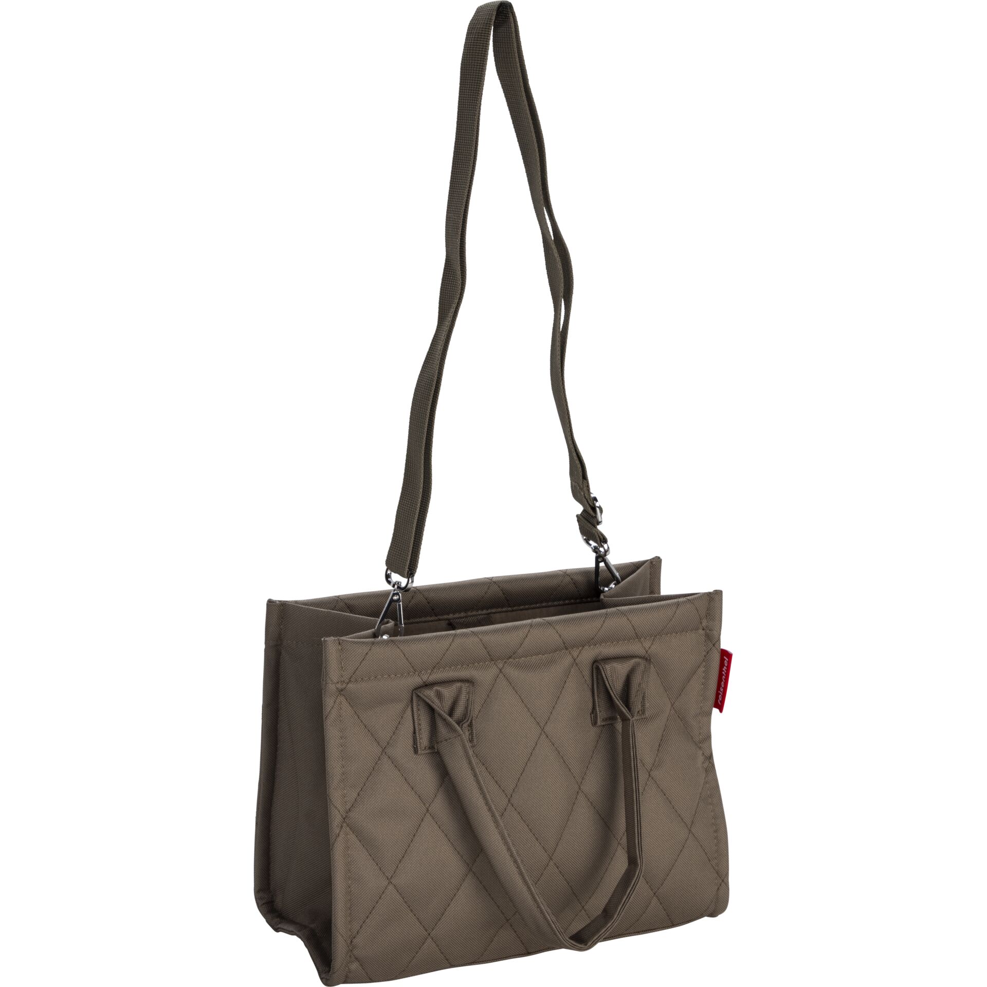 taupe, gequiltet, Tasche, Handtasche, Schultergurt