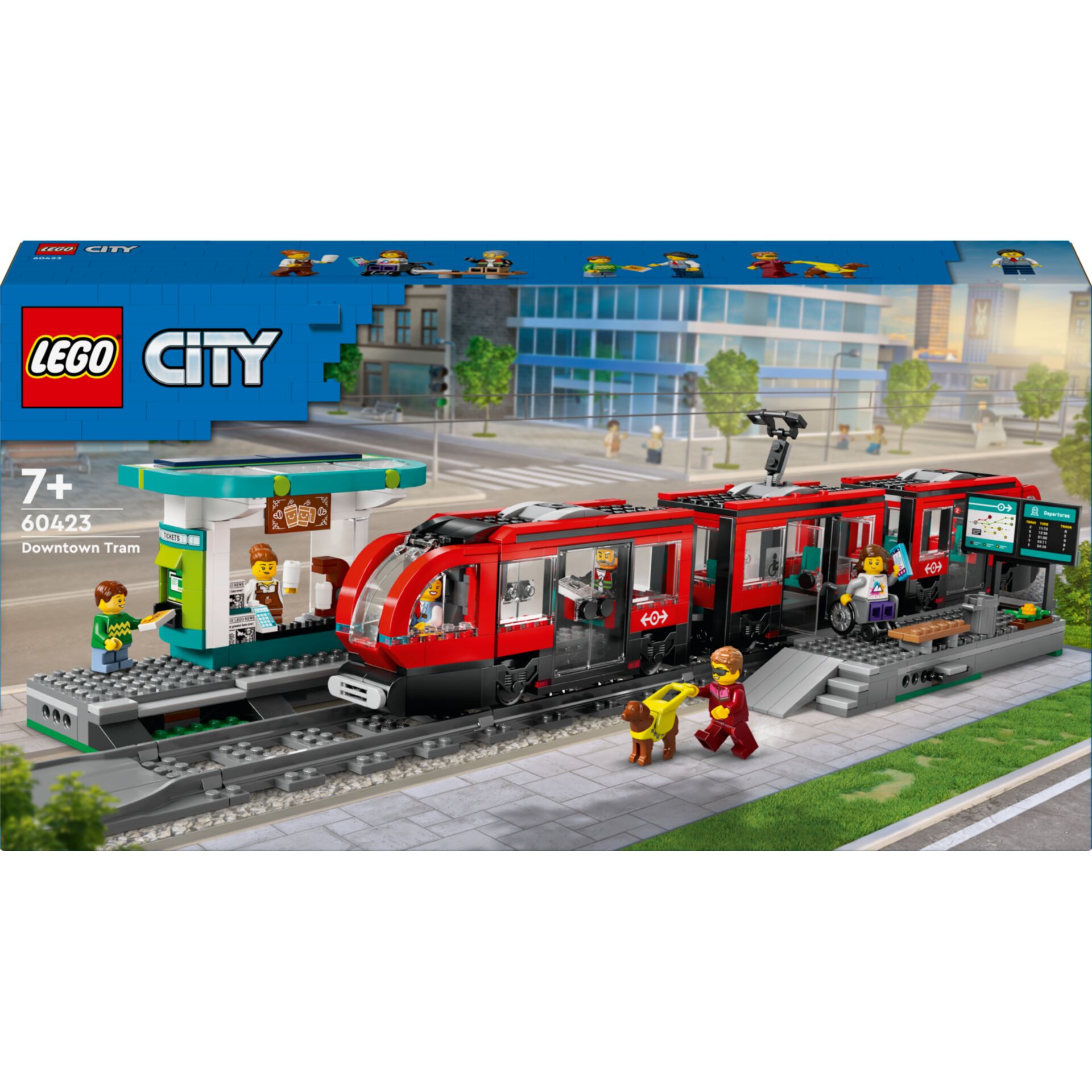 LEGO, City, Downtown Tram, Roter tram, Minifiguren