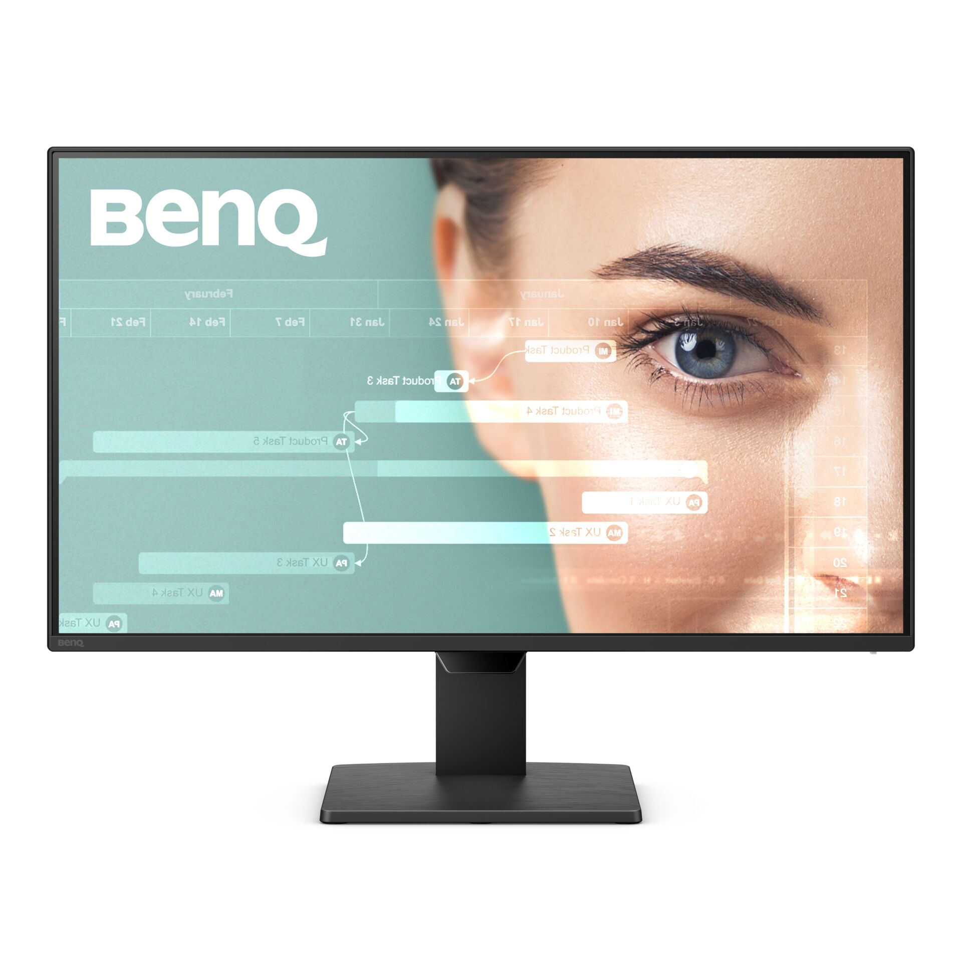 BenQ-Monitor, Computerbildschirm, Schwarzes Gehäuse, Flacher Bildschirm, Standfuß