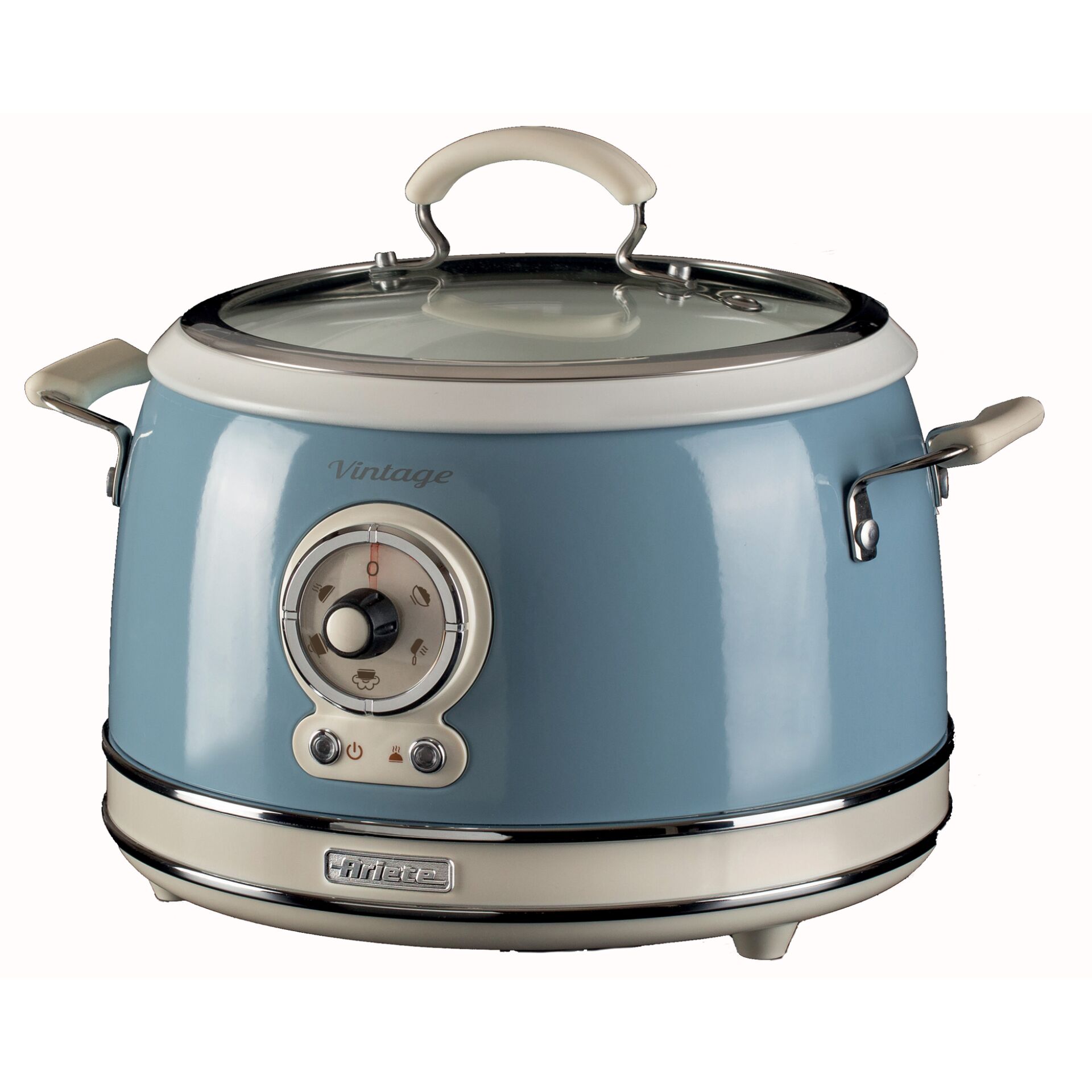 Gerät, Kocher, Elektrisches Gerät, Langsamer Kocher, Toaster, Blau, Retro, Glasklappe, Drehknopf