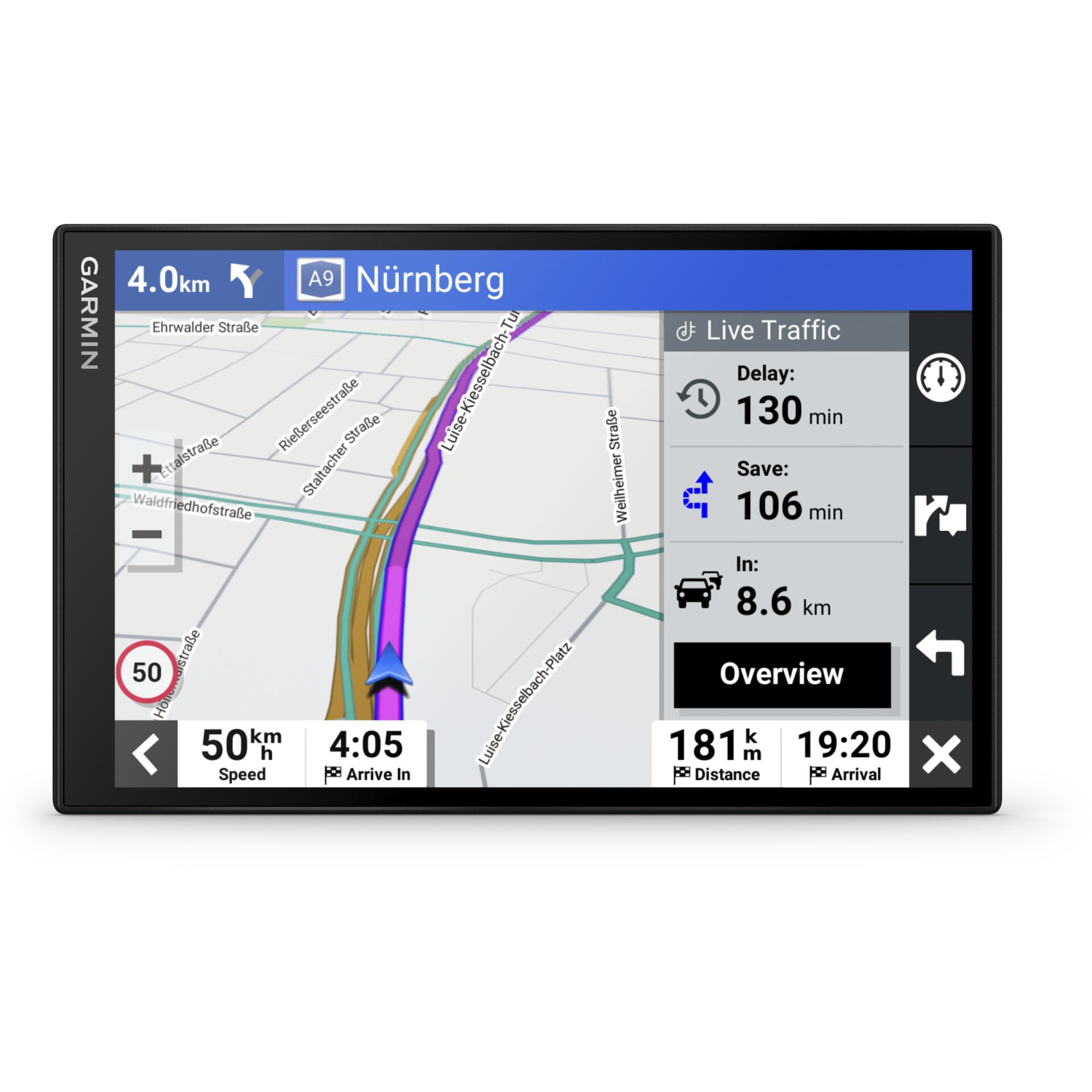 GPS Navigator, Car GPS, Navigationssystem, Kartenanzeige, Verkehrsverzögerung