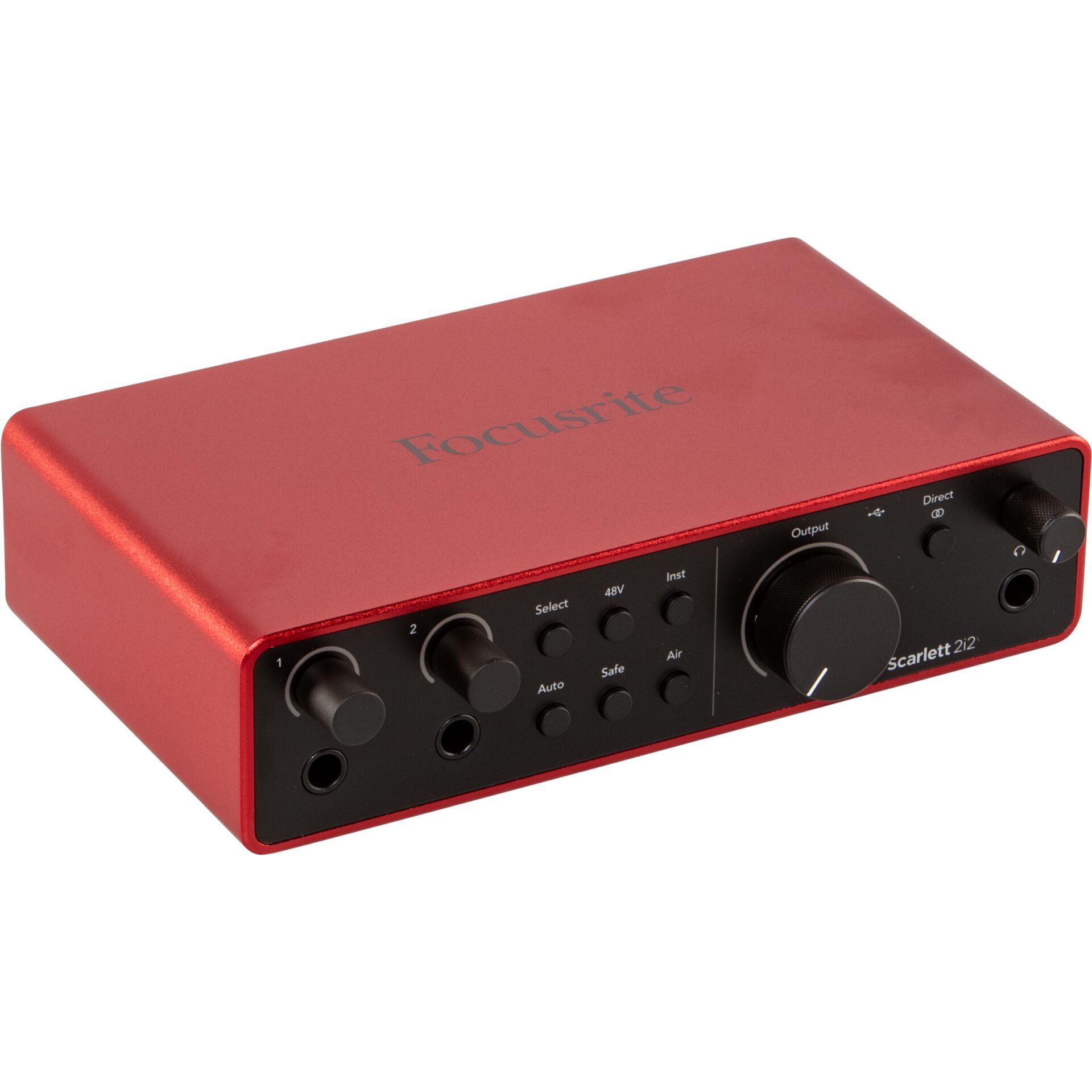 Audio-Schnittstelle, Focusrite Scarlett 2i2, USB-Audio, roter Metallgehäuse, 2-in 2-out